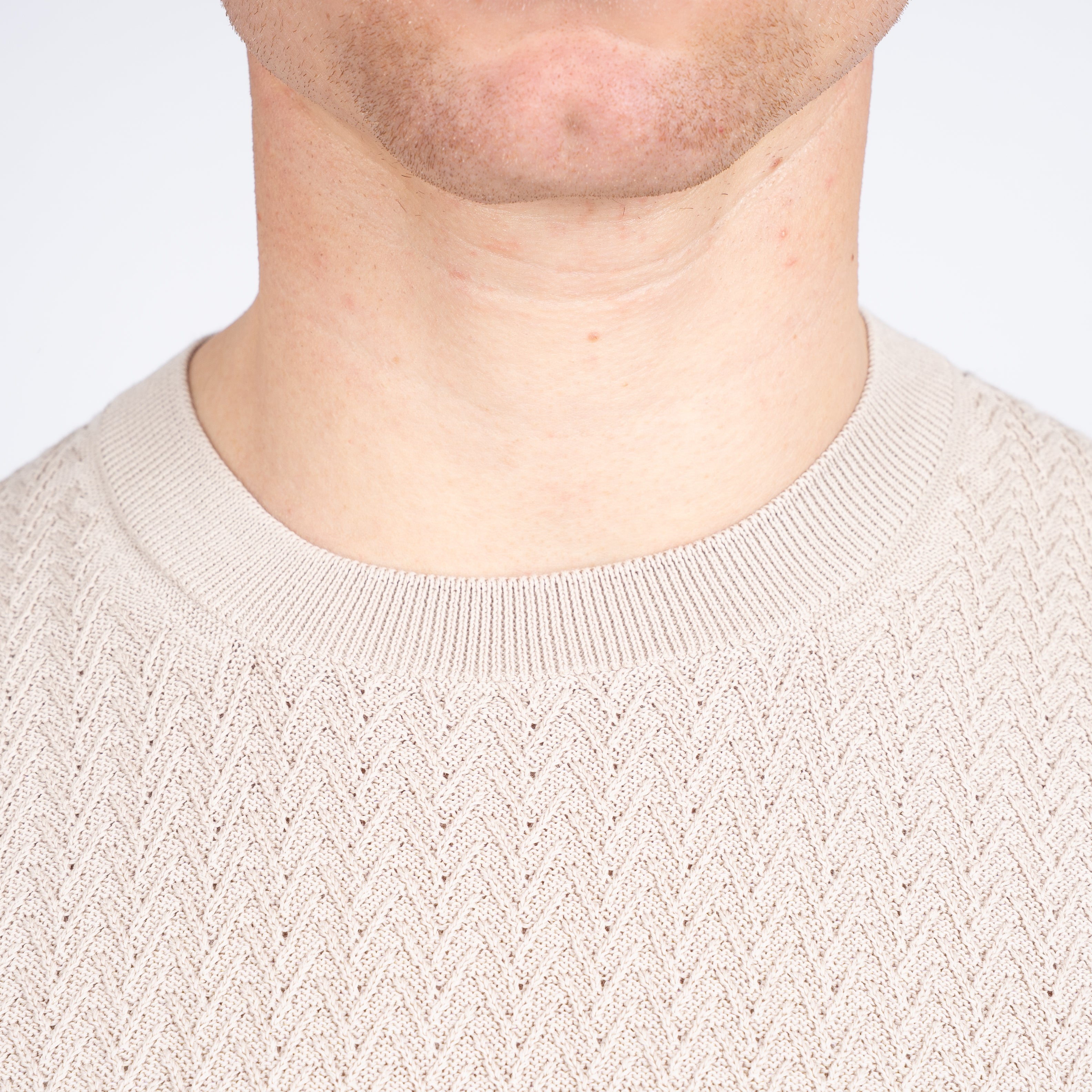 Gran Sasso Gebreid T-Shirt Beige | Fresh Cotton