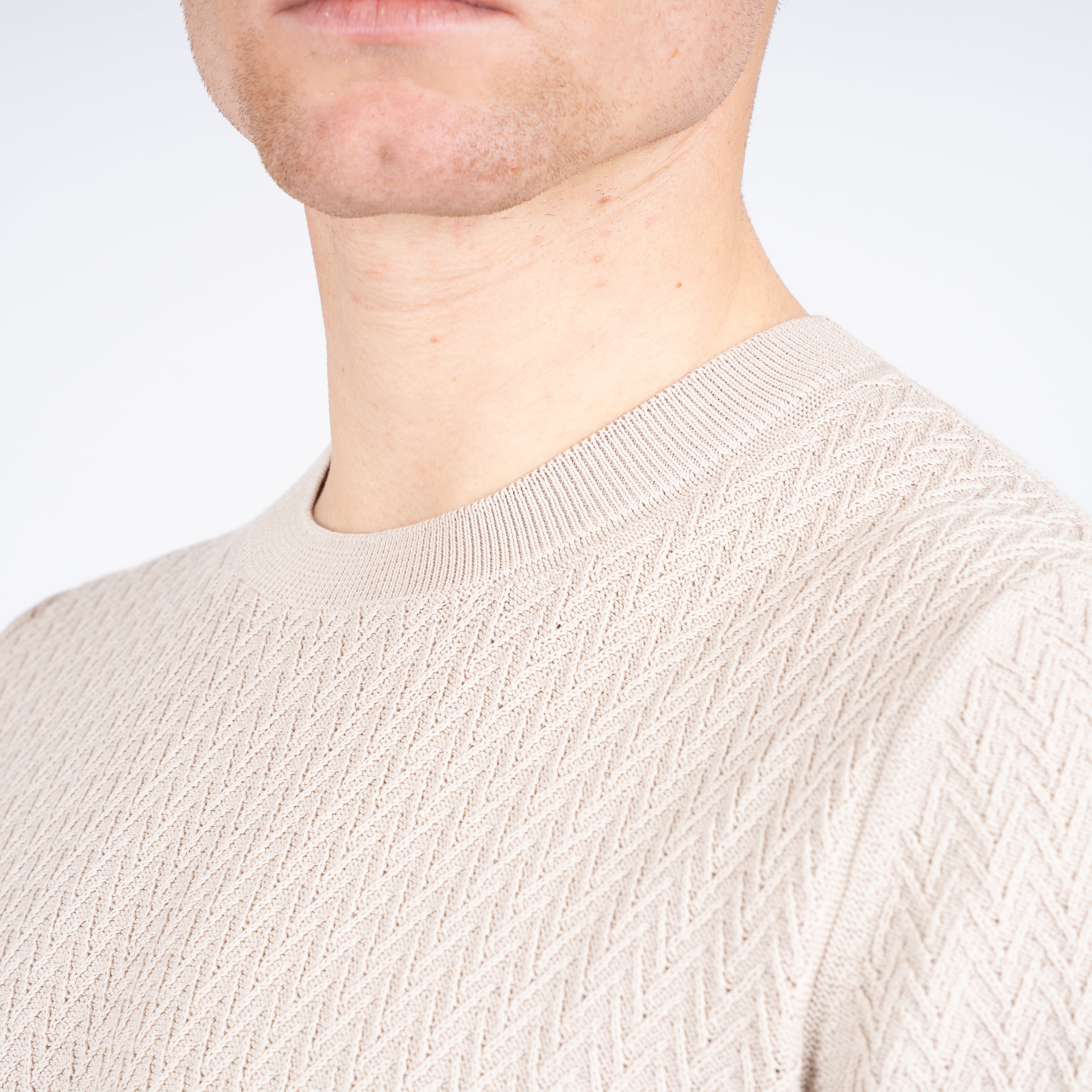 Gran Sasso Gebreid T-Shirt Beige | Fresh Cotton