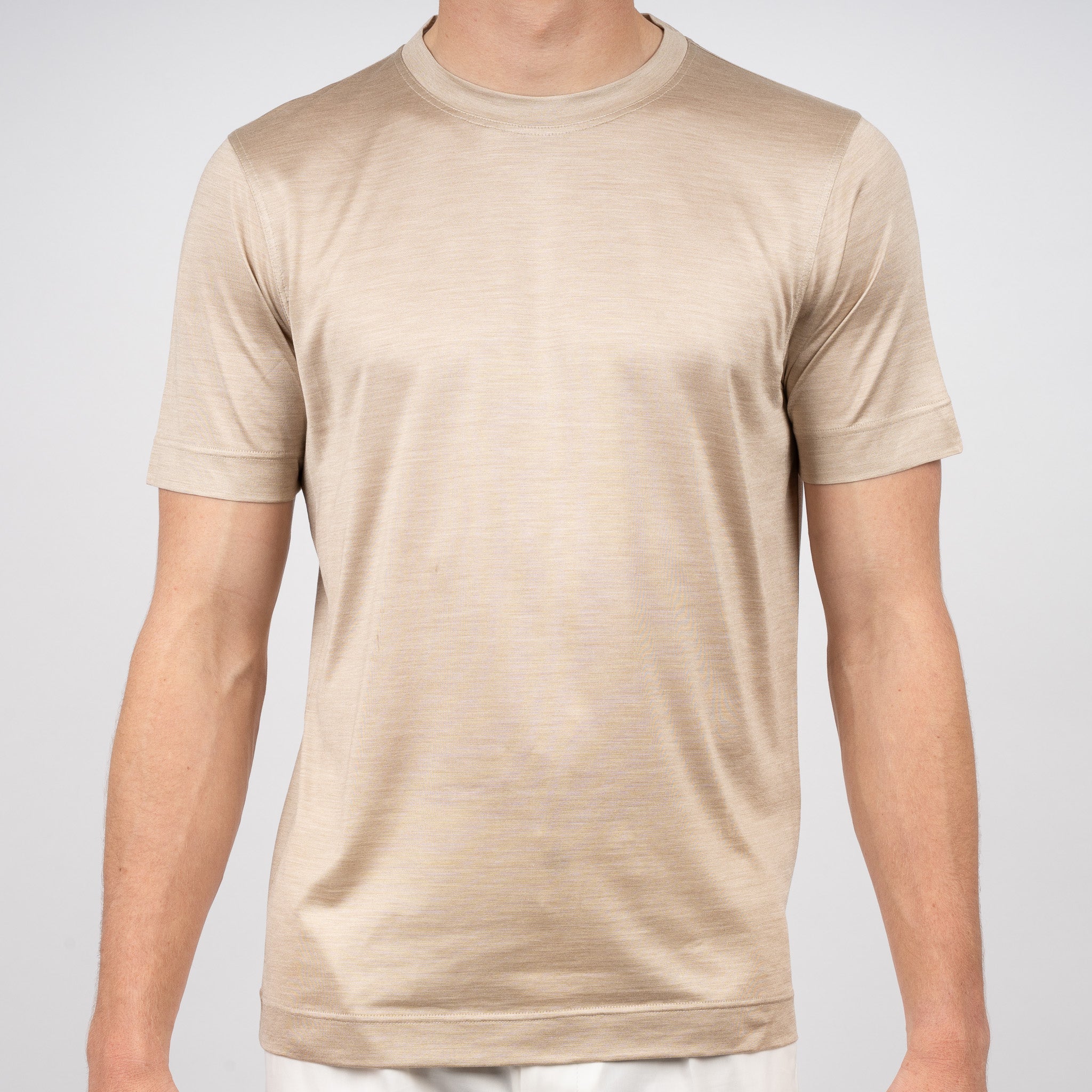 Gran Sasso T-shirt Zijde Beige | Seta