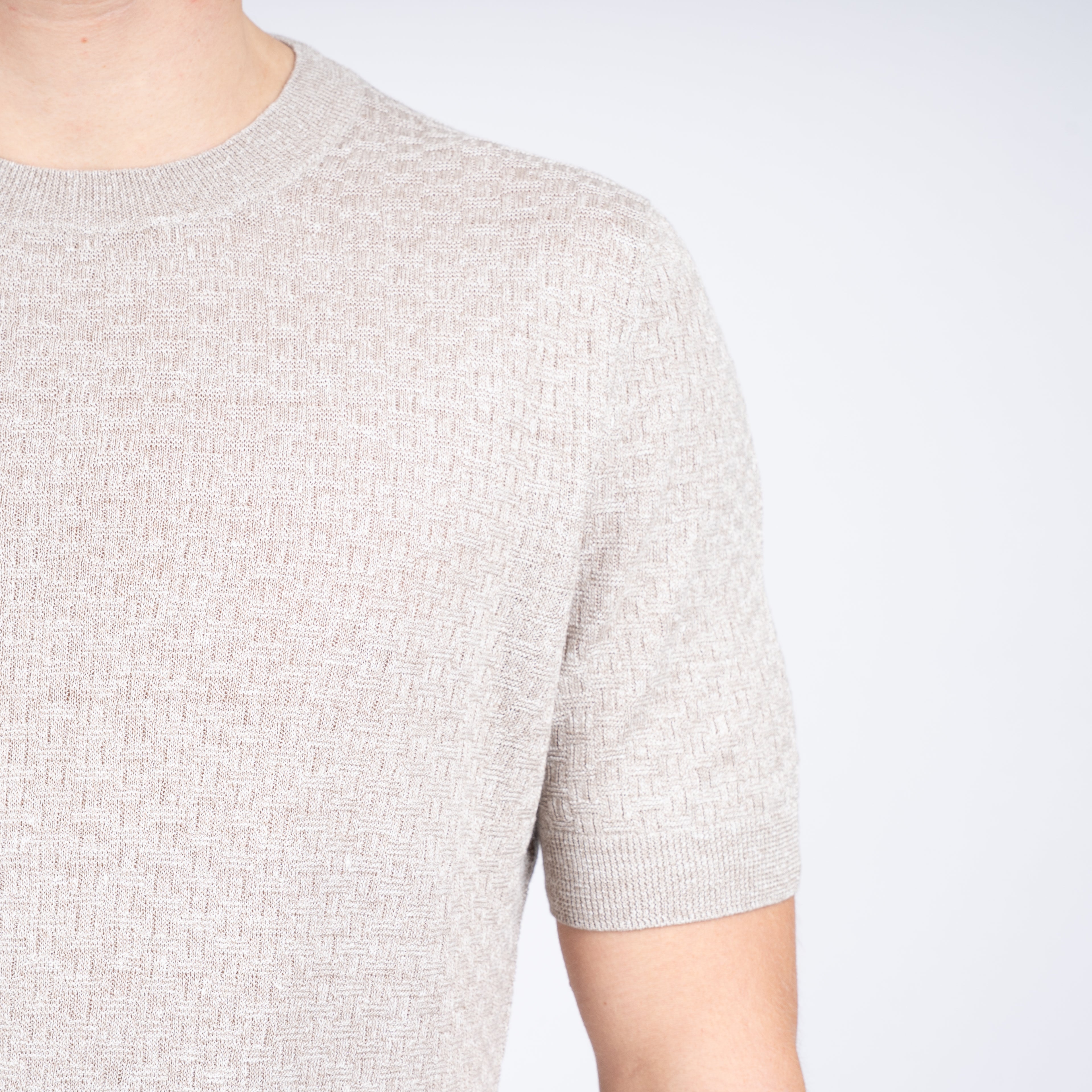 Gran Sasso Gebreid T-Shirt Beige | Linnen & Cotton