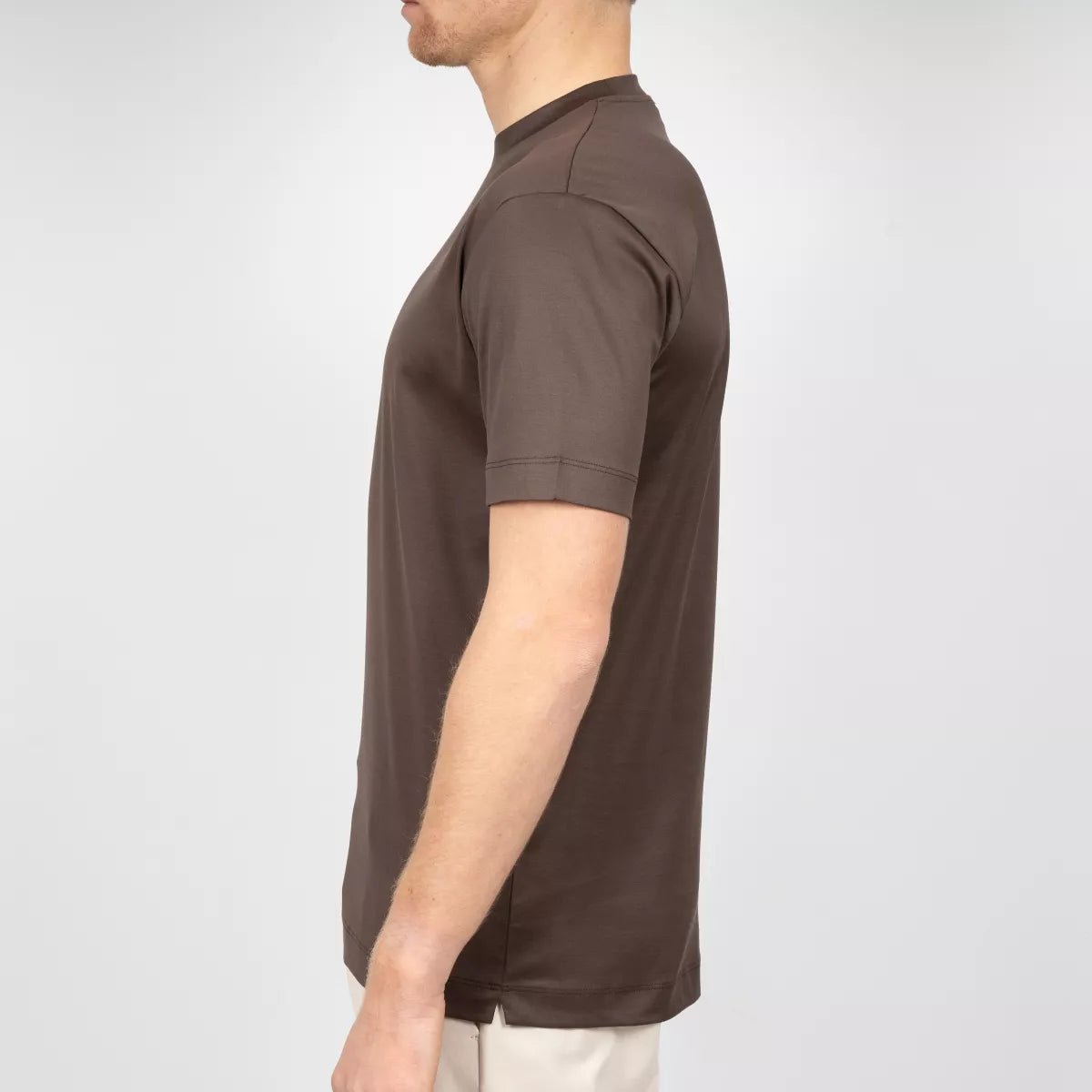 Valenza T-Shirt Bruin | Interlock Supima Cotton