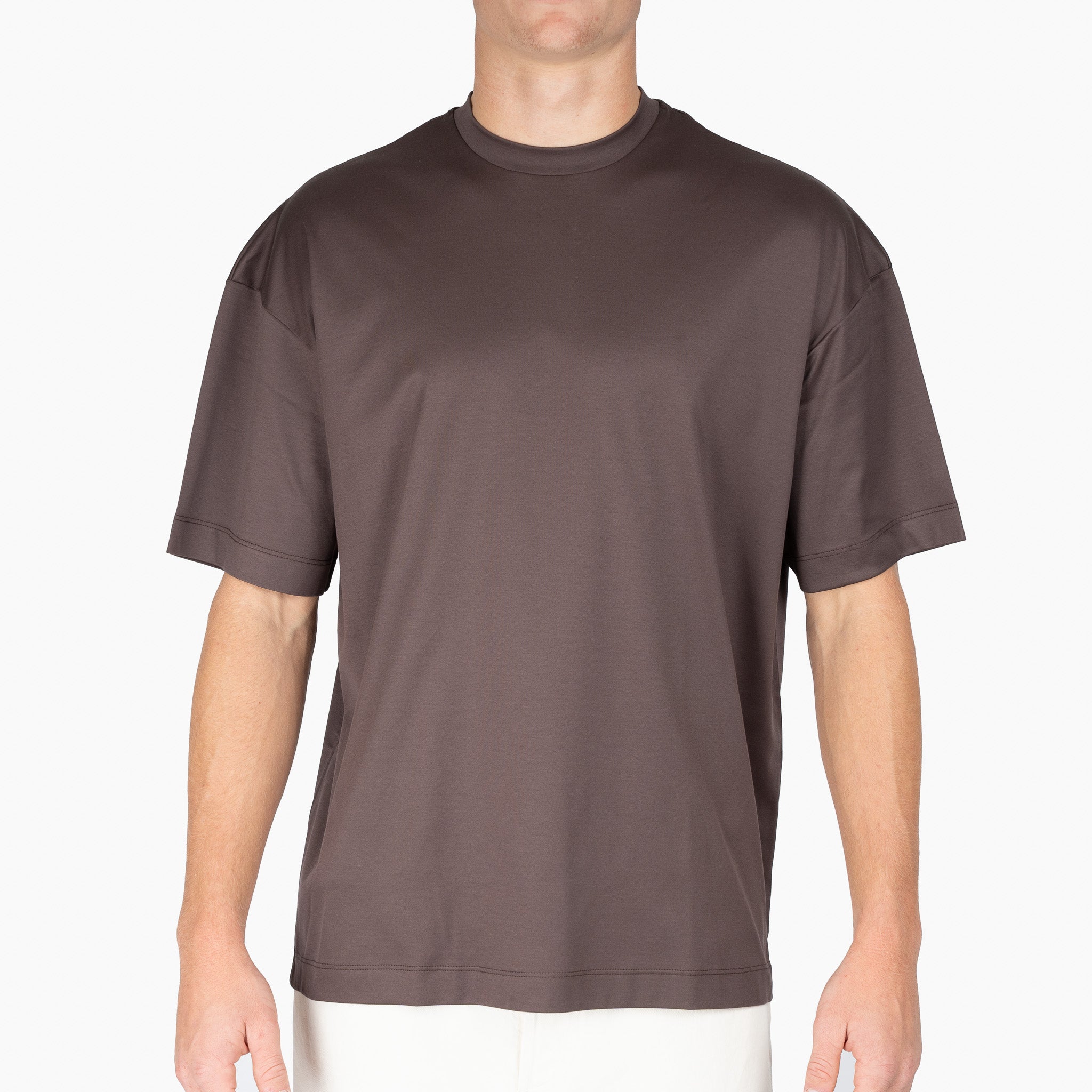 Valenza T-Shirt Bruin | Interlock Supima Oversized