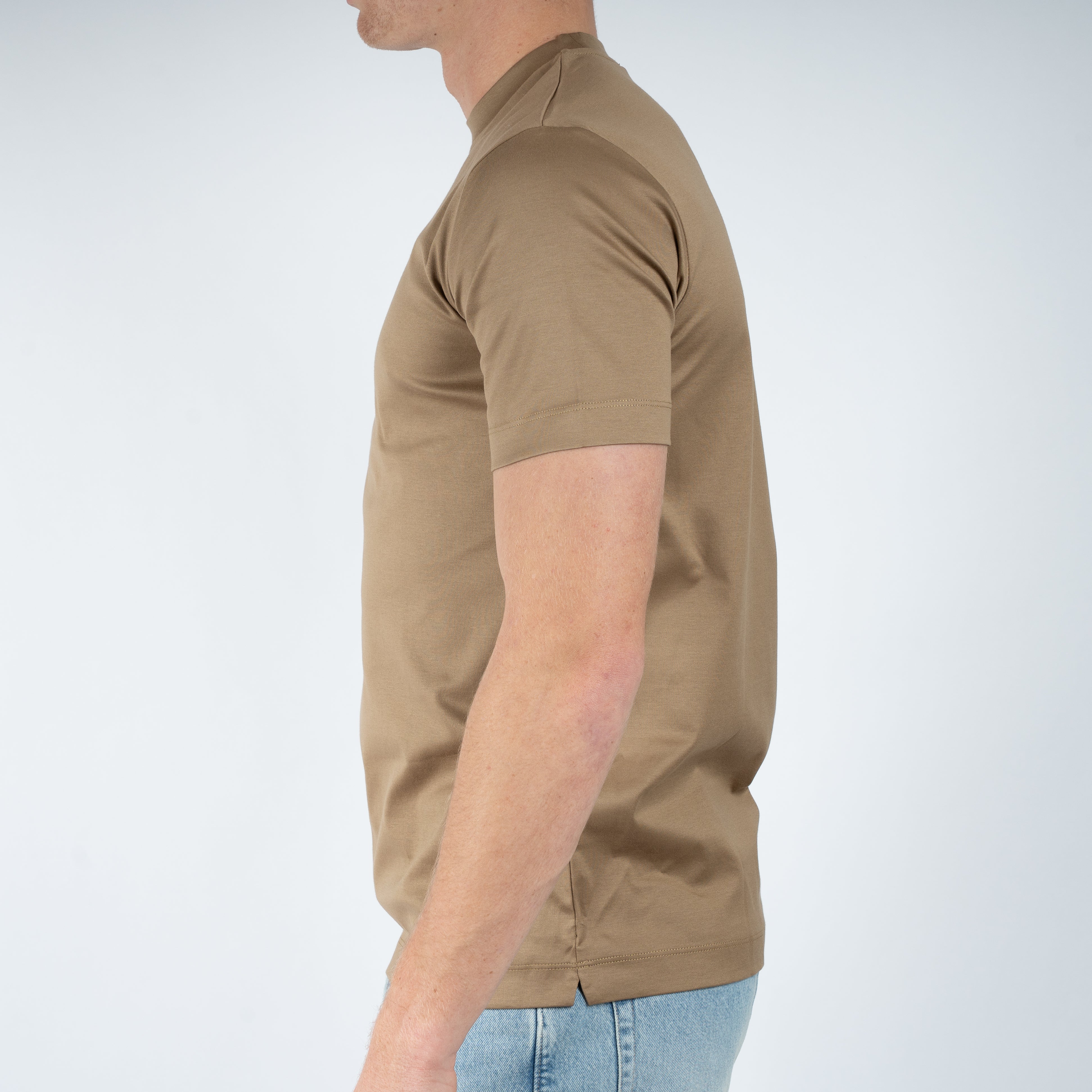 Valenza T-Shirt Amandelbruin | Interlock Supima Cotton