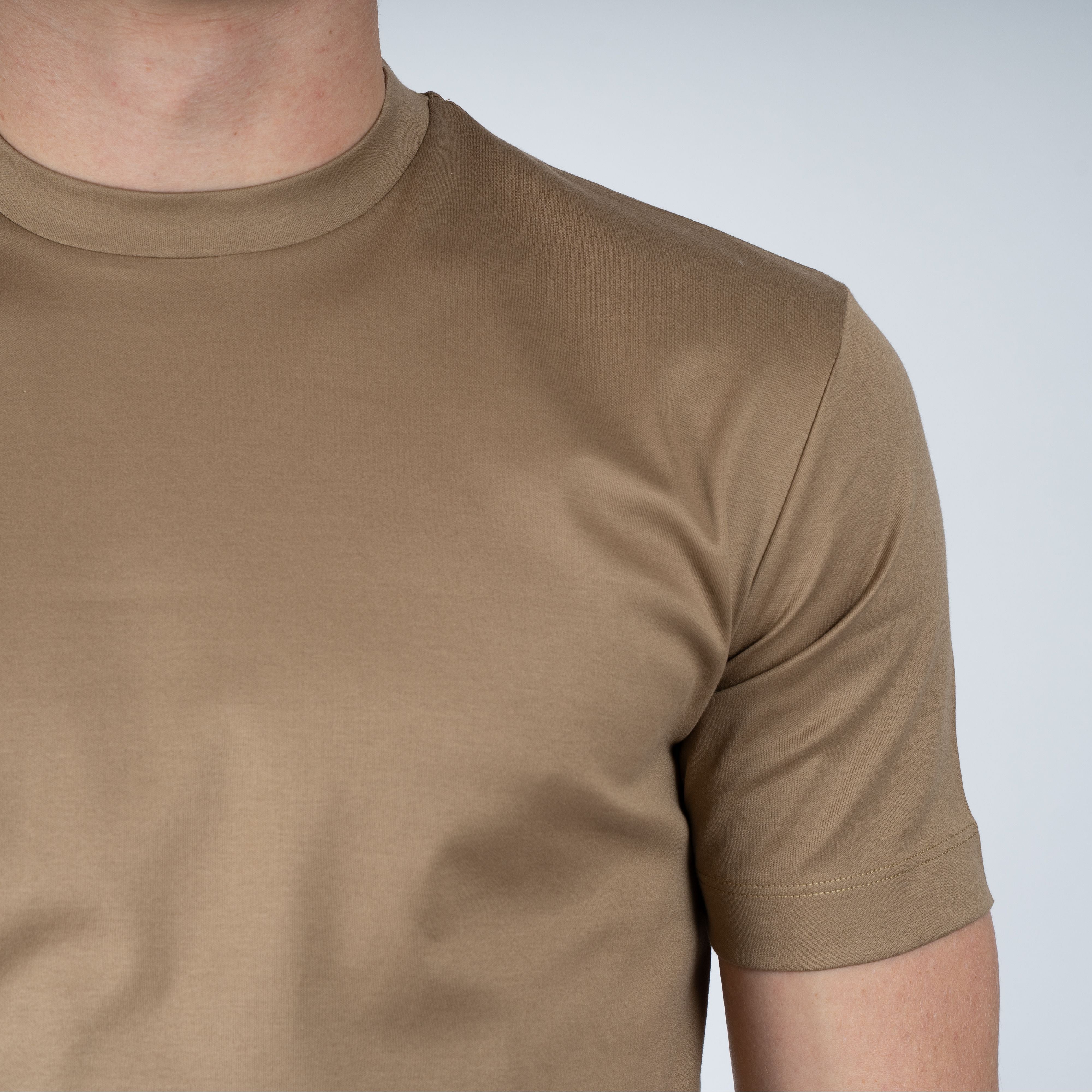 Valenza T-Shirt Amandelbruin | Interlock Supima Cotton