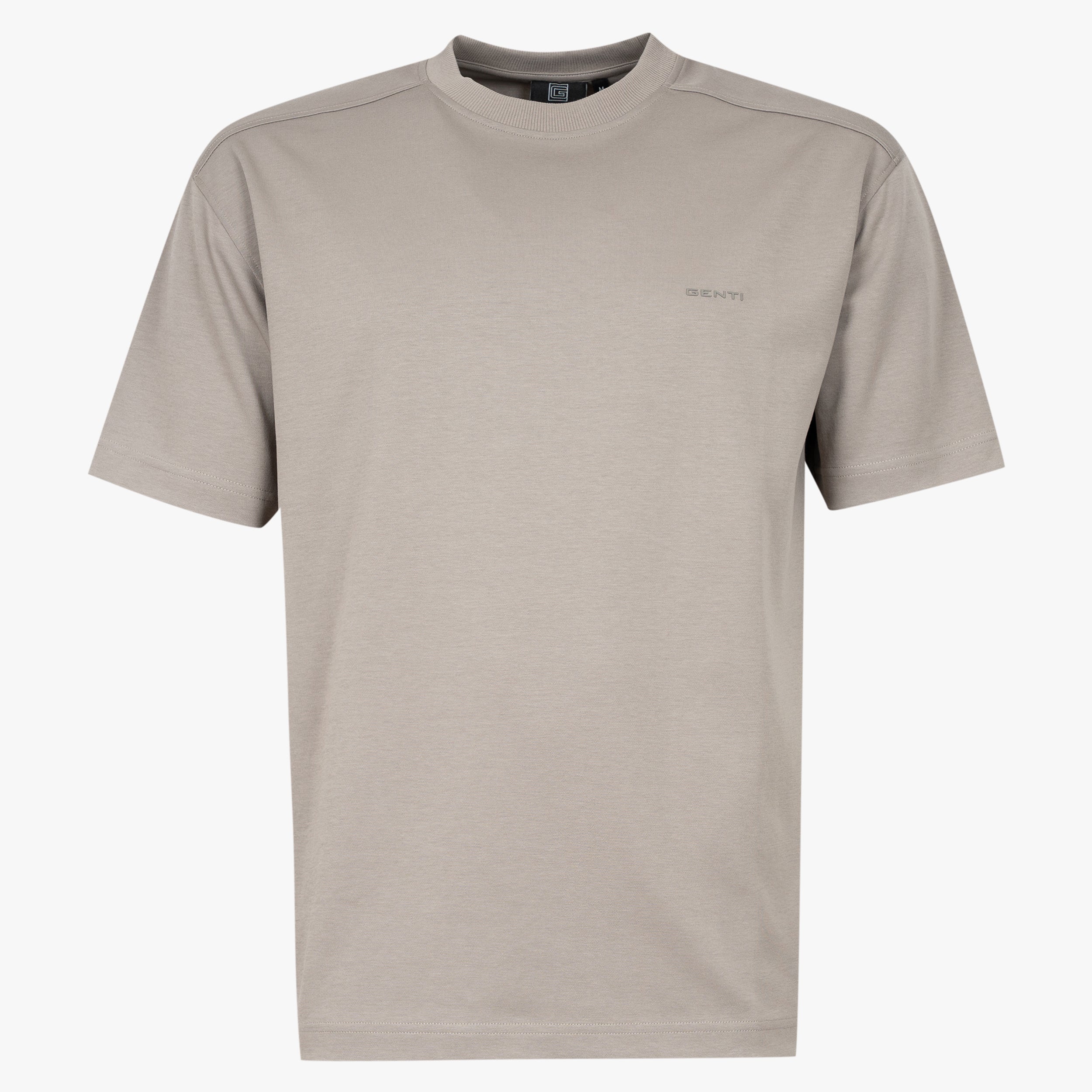 Genti T-Shirt Taupe | Relaxed Fit Cotton Tech