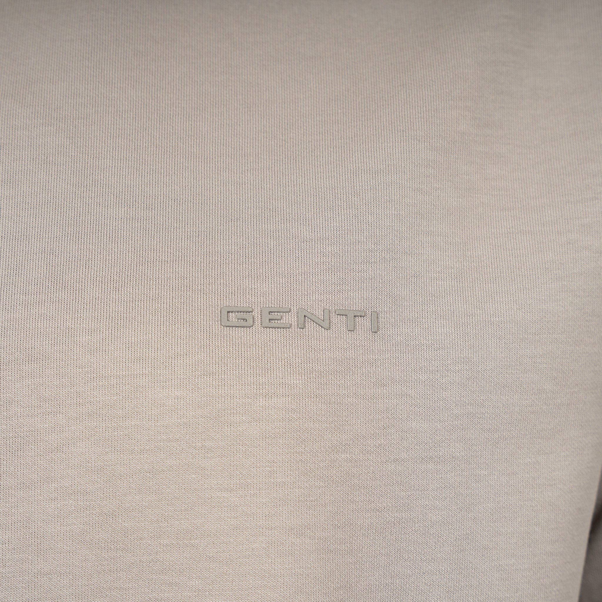 Genti T-Shirt Taupe | Relaxed Fit Cotton Tech