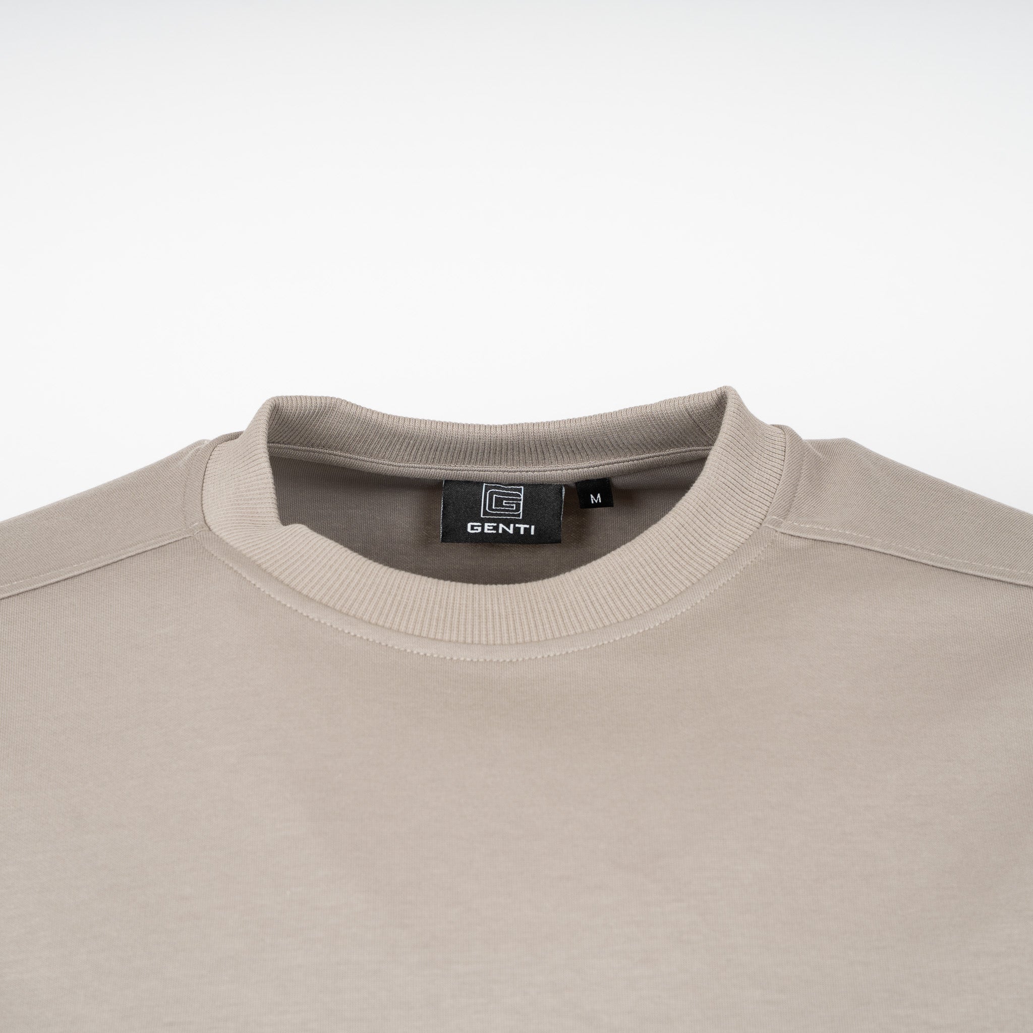 Genti T-Shirt Taupe | Relaxed Fit Cotton Tech