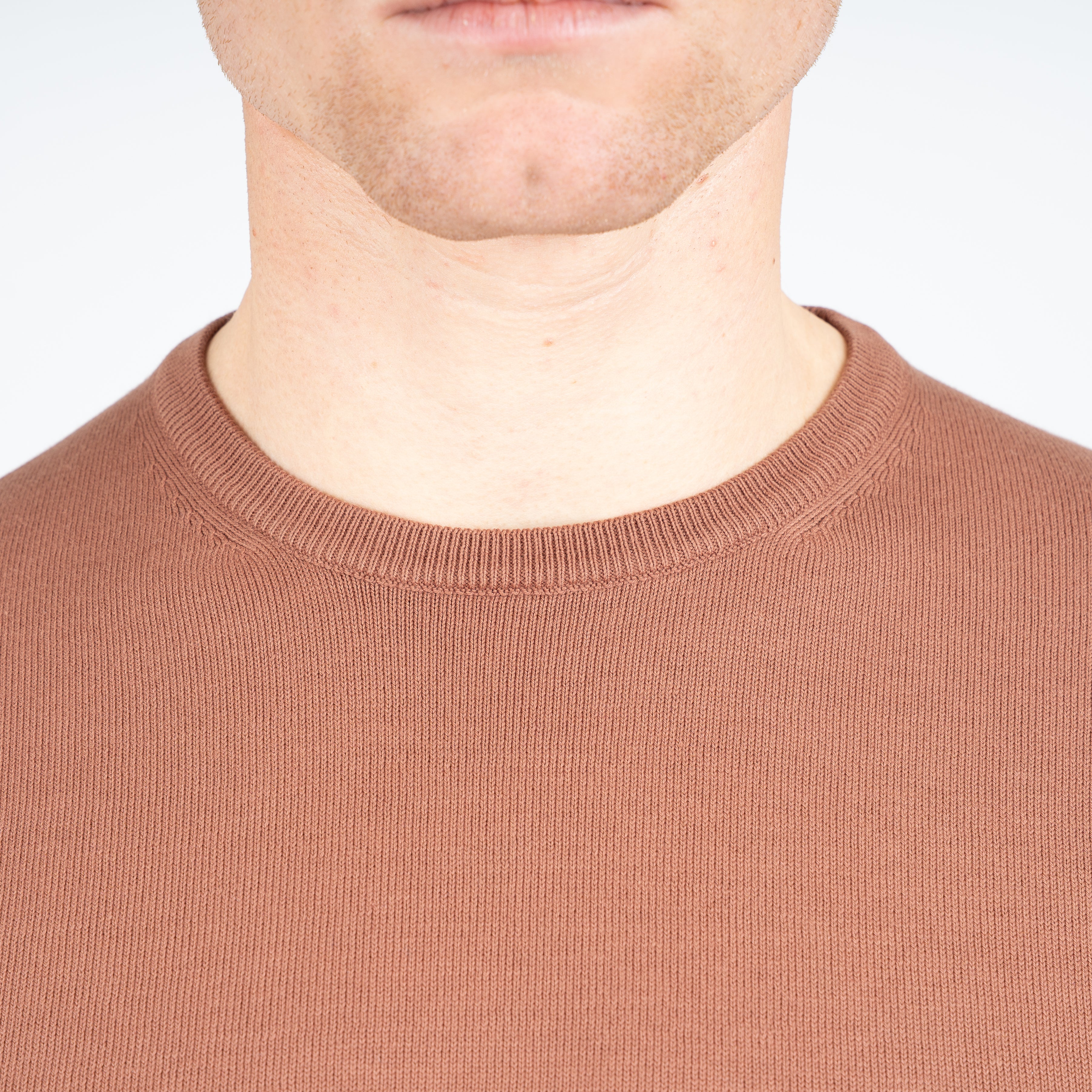 Gran Sasso Gebreid T-Shirt Roestbruin | Egyptian Cotton