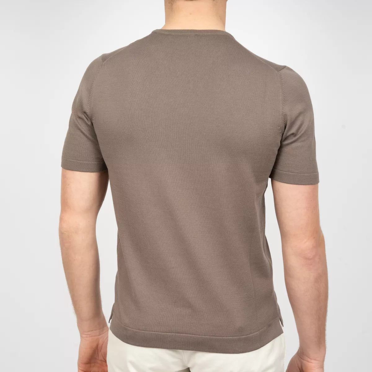 Gran Sasso T-Shirt Taupe | Egyptian Giza Cotton Knit