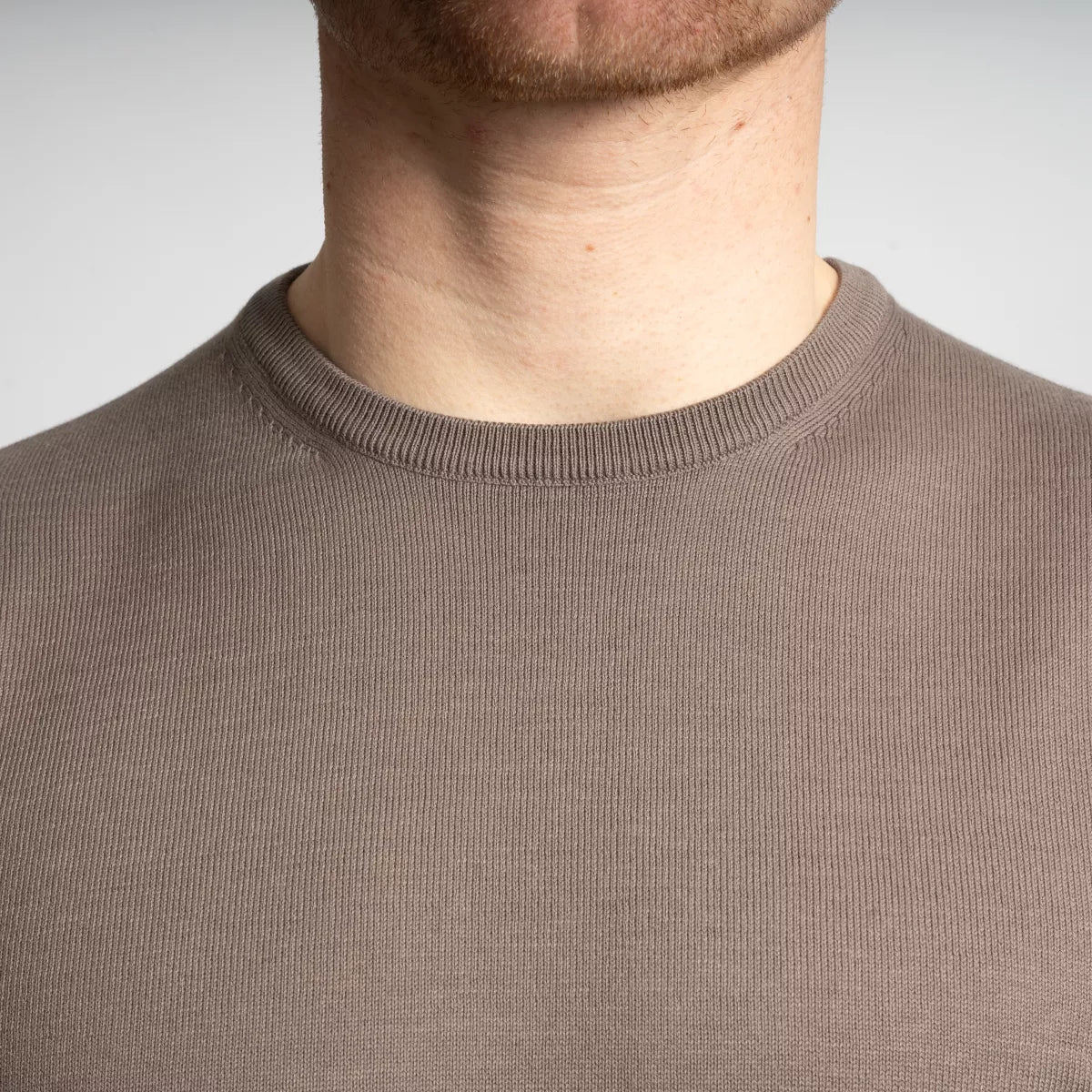 Gran Sasso T-Shirt Taupe | Egyptian Giza Cotton Knit