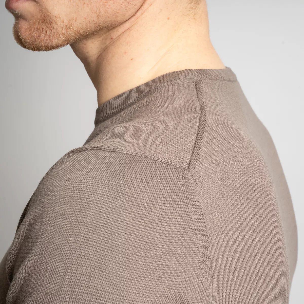 Gran Sasso T-Shirt Taupe | Egyptian Giza Cotton Knit