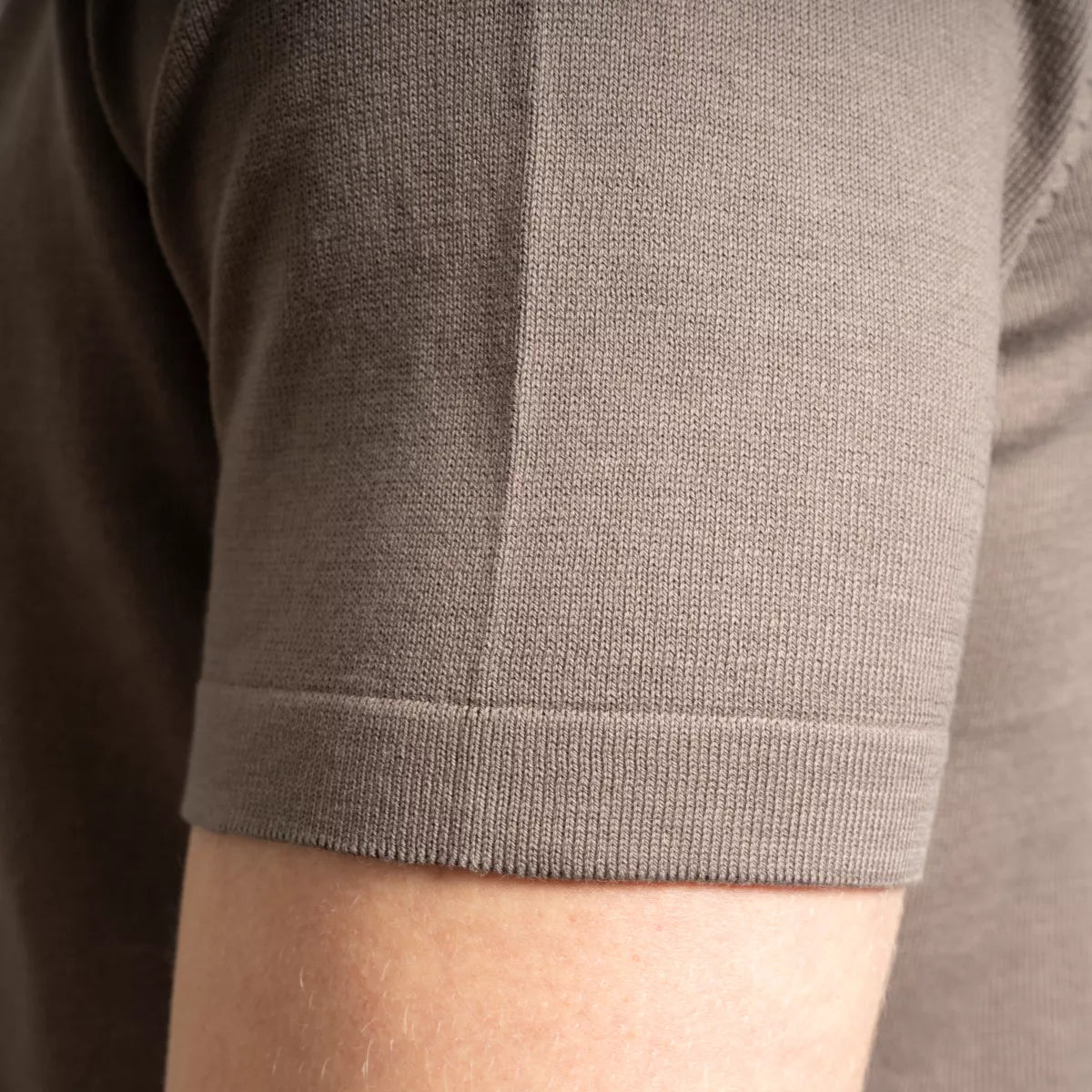 Gran Sasso T-Shirt Taupe | Egyptian Giza Cotton Knit