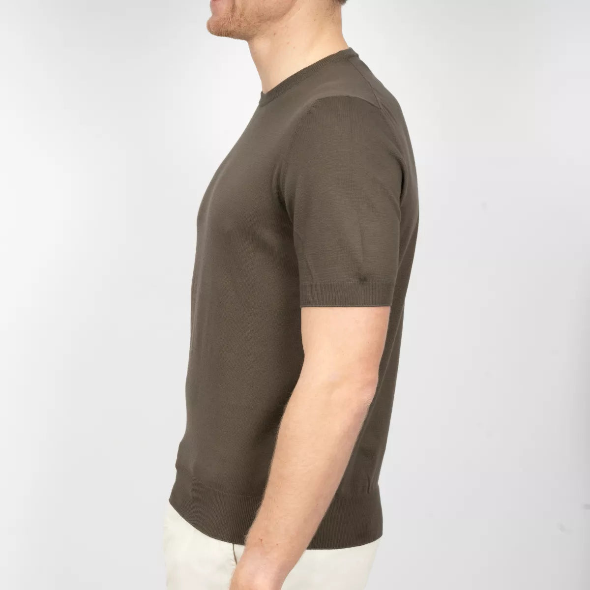 Gran Sasso T-Shirt Bruin | Organic Cotton Knit