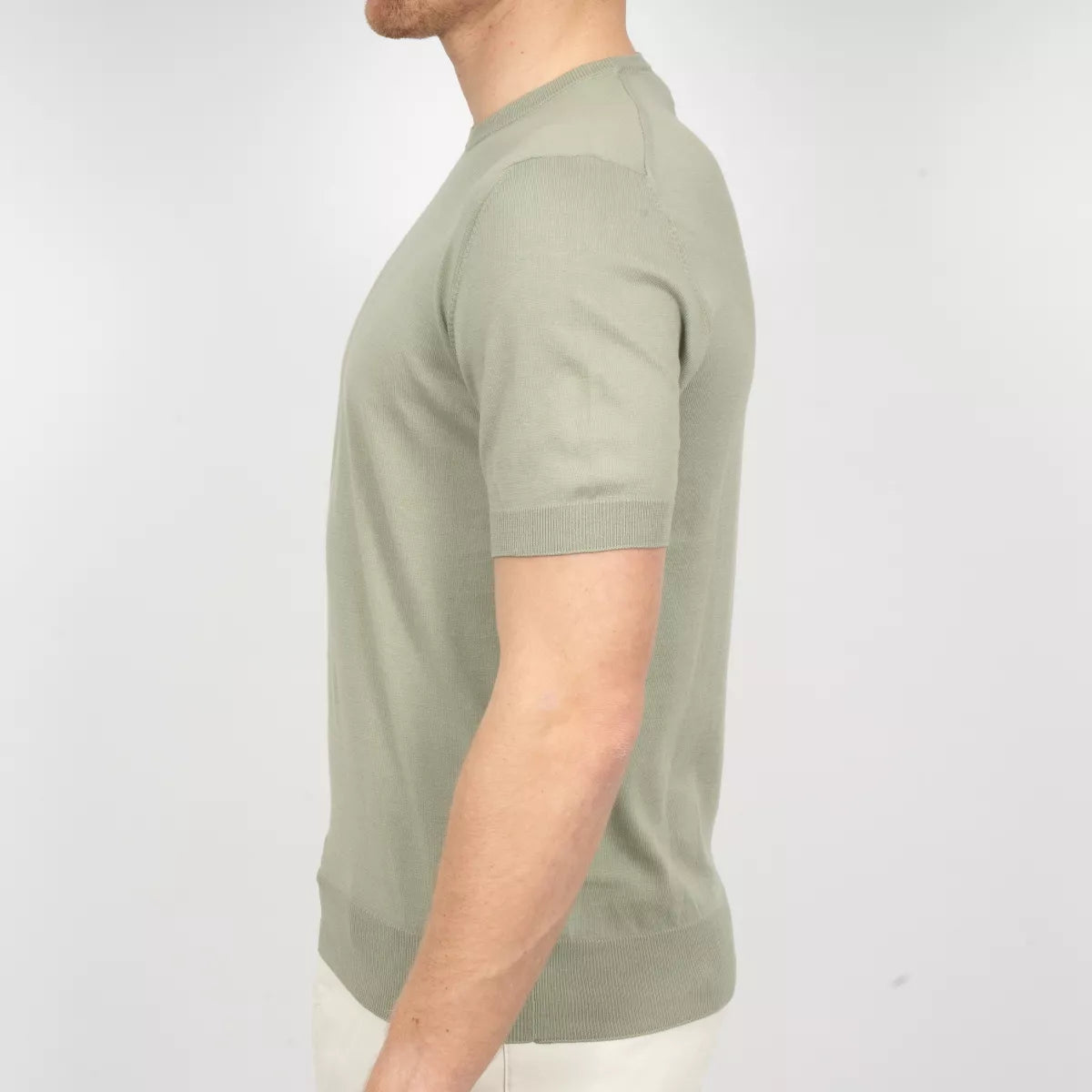 Gran Sasso T-Shirt Lichtgroen | Organic Cotton Knit