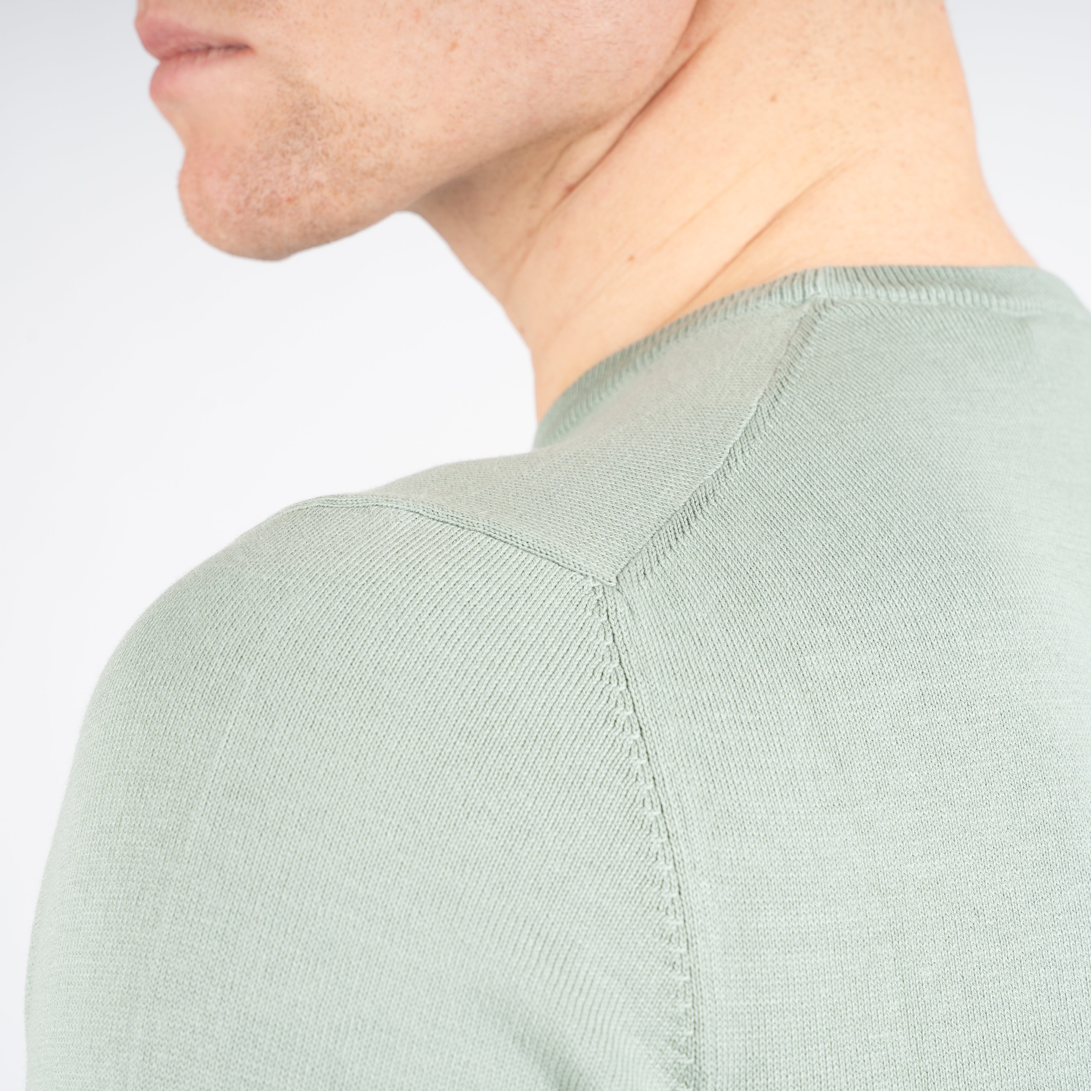 Gran Sasso Gebreid T-Shirt Groen | Egyptian Cotton