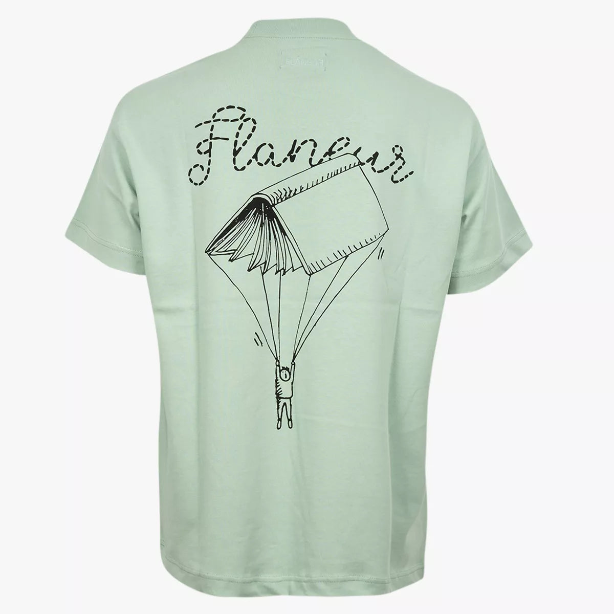 Flaneur Shirt met Backprint Lichtgroen | One For the Books T-Shirt