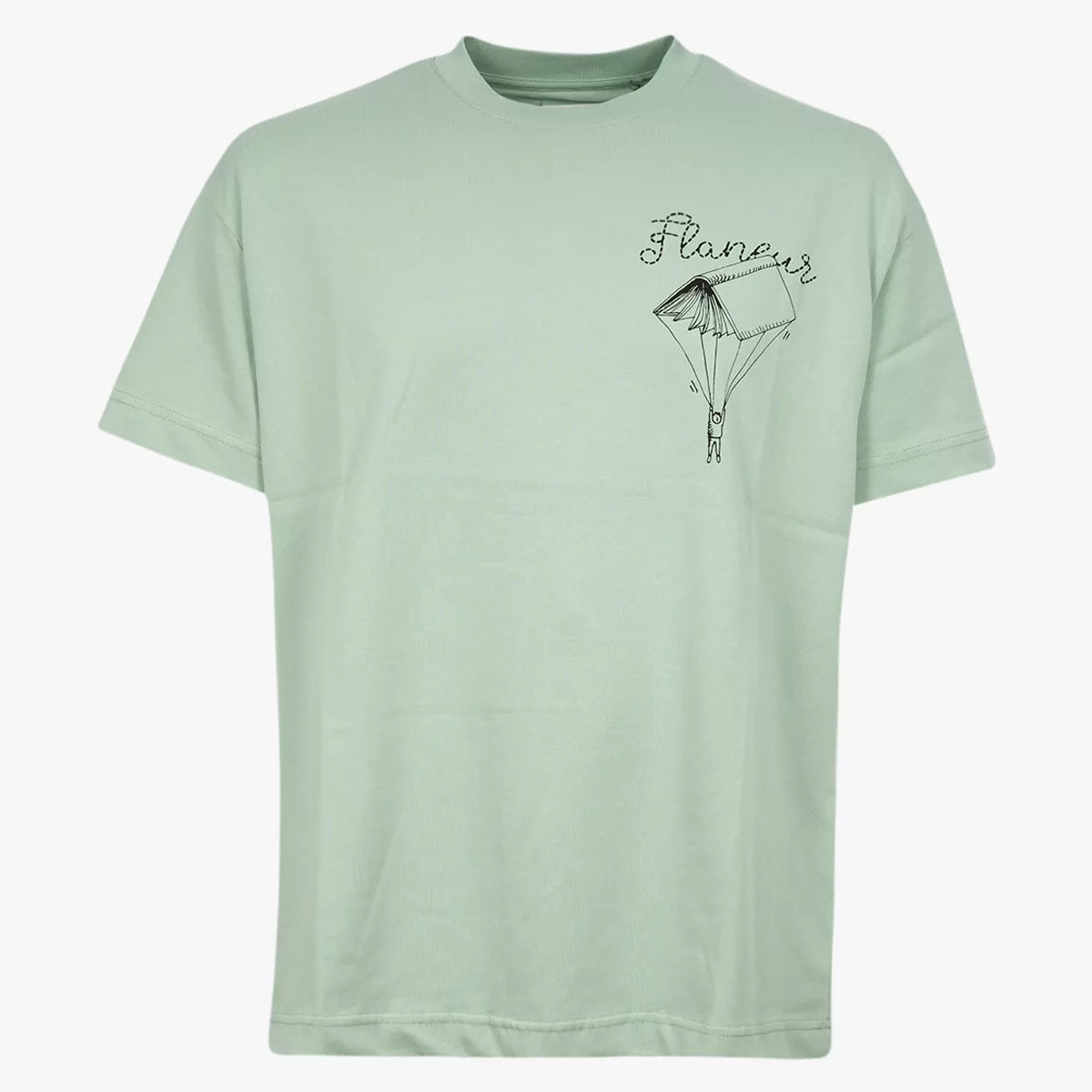 Flaneur Shirt met Backprint Lichtgroen | One For the Books T-Shirt