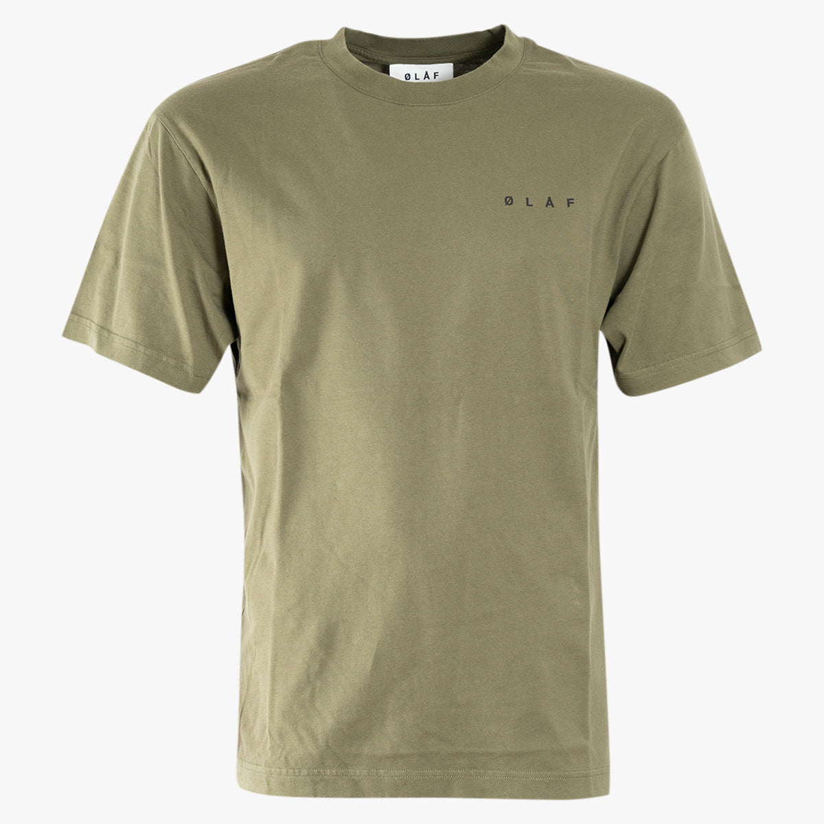 Olaf T-Shirt met Backprint Groen | Lined Face Tee