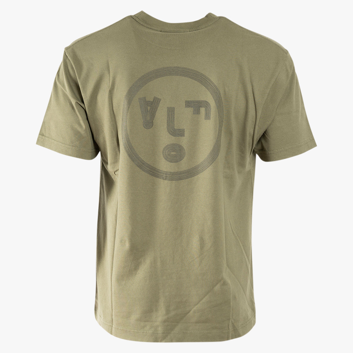 Olaf T-Shirt met Backprint Groen | Lined Face Tee