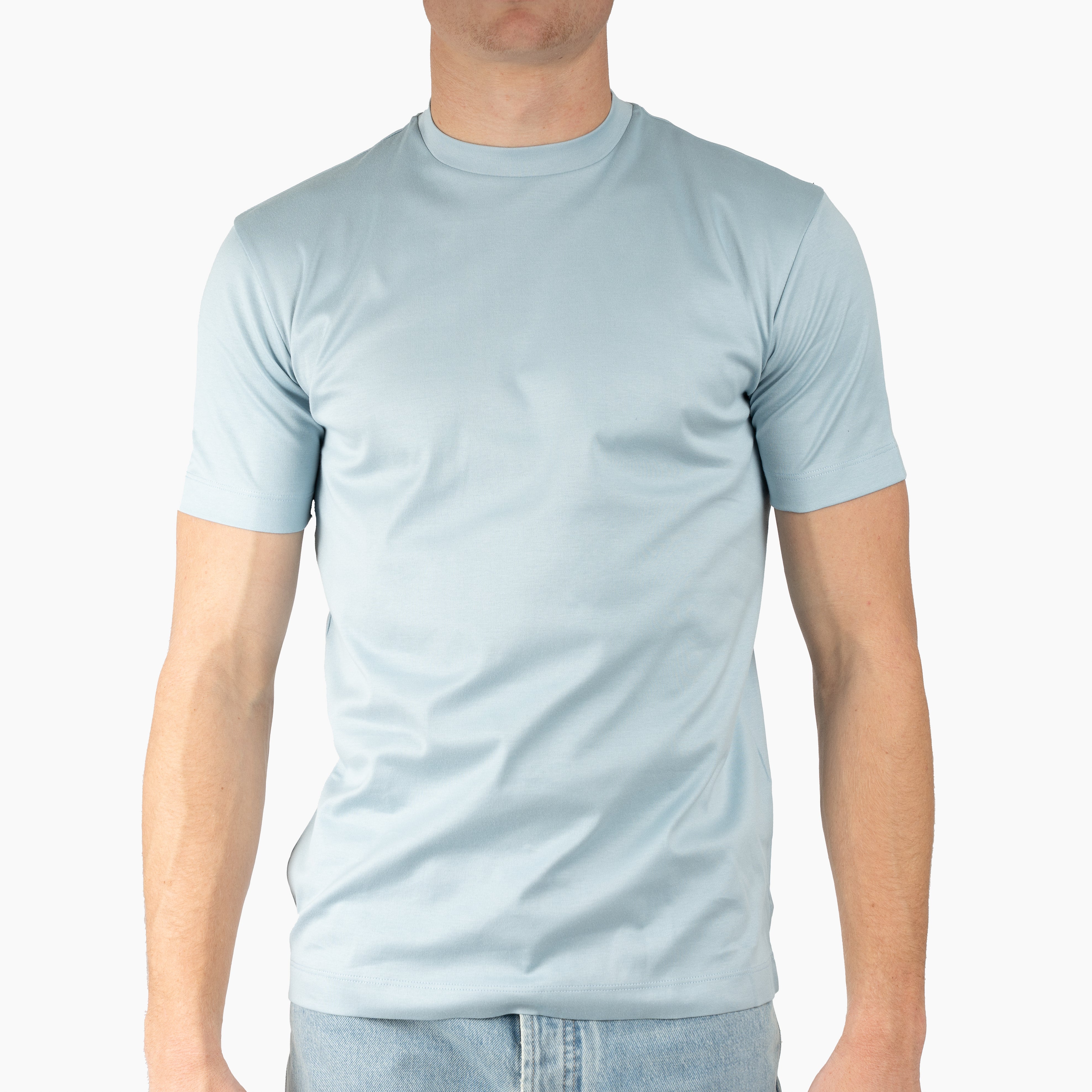 Valenza T-Shirt Lichtblauw | Interlock Supima Cotton