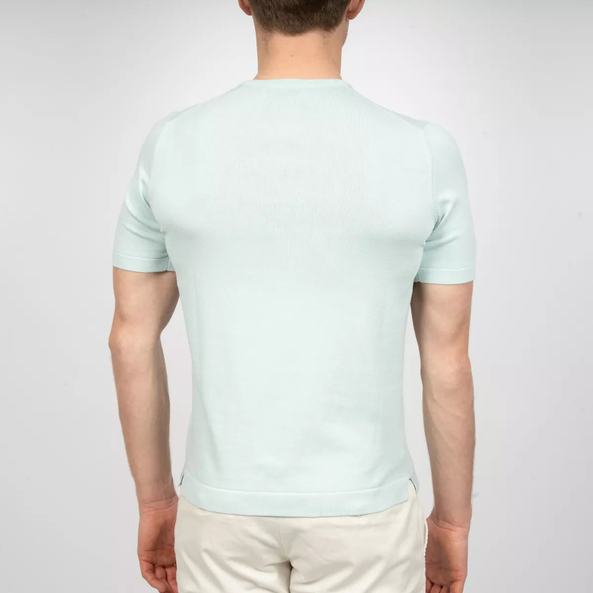 Gran Sasso T-Shirt Aquablauw | Egyptian Giza Cotton Knit