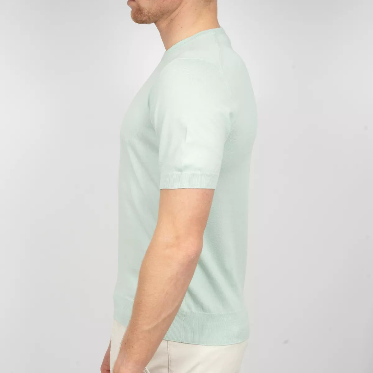 Gran Sasso T-Shirt Aquablauw | Organic Cotton Knit