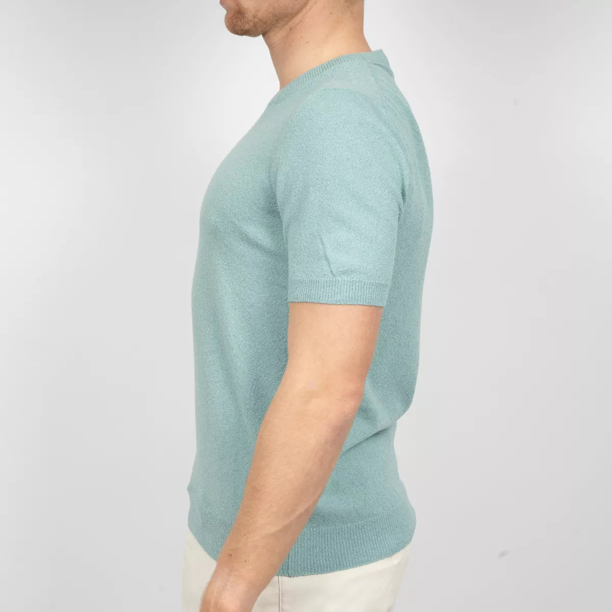 Gran Sasso T-Shirt Aquablauw | Boucle Knit