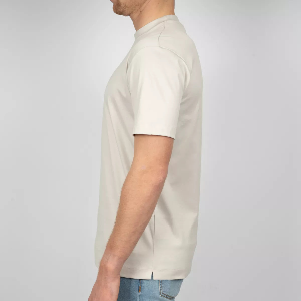 Valenza T-Shirt Parelgrijs | Interlock Supima Cotton