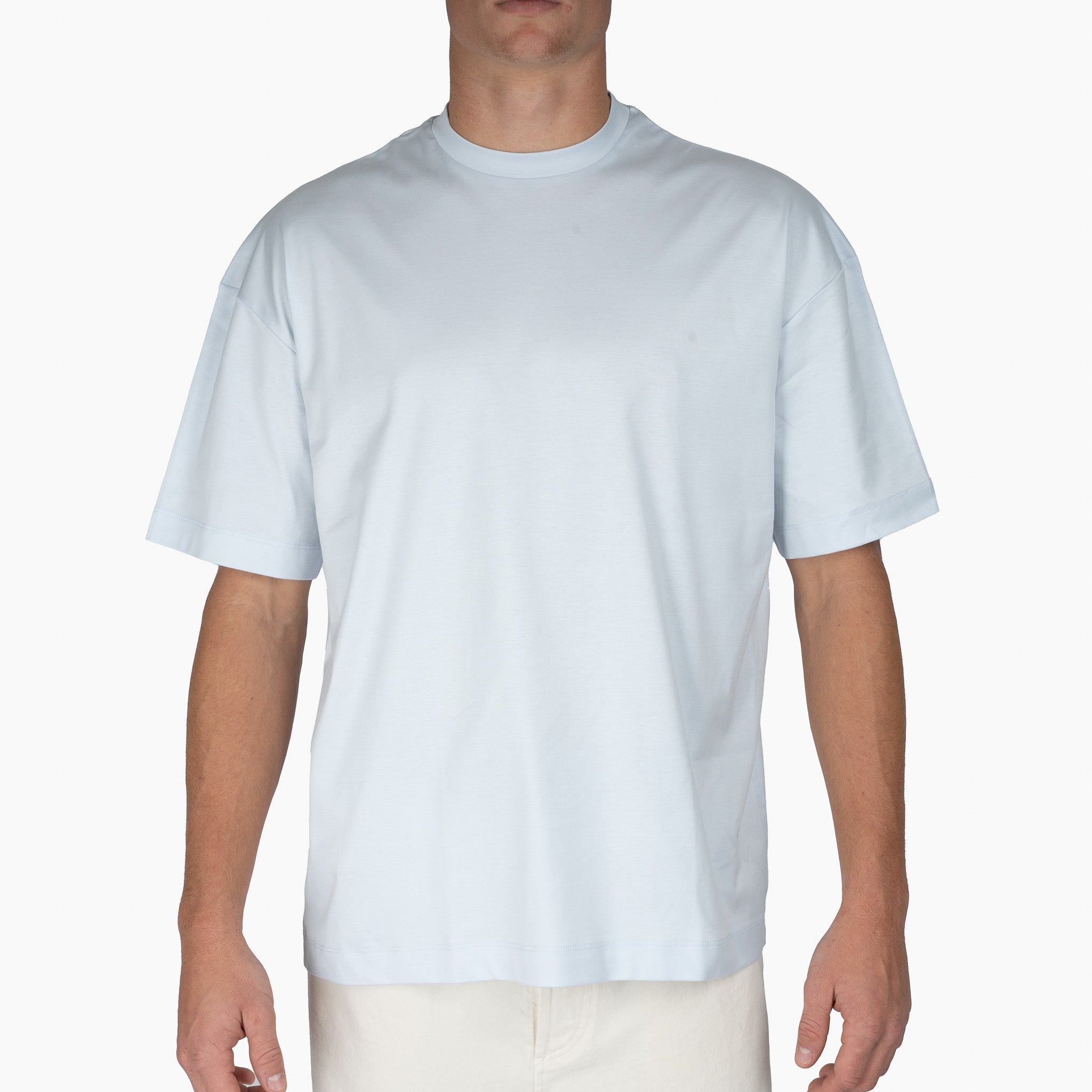 Valenza T-Shirt Lichtblauw | Interlock Supima Oversized