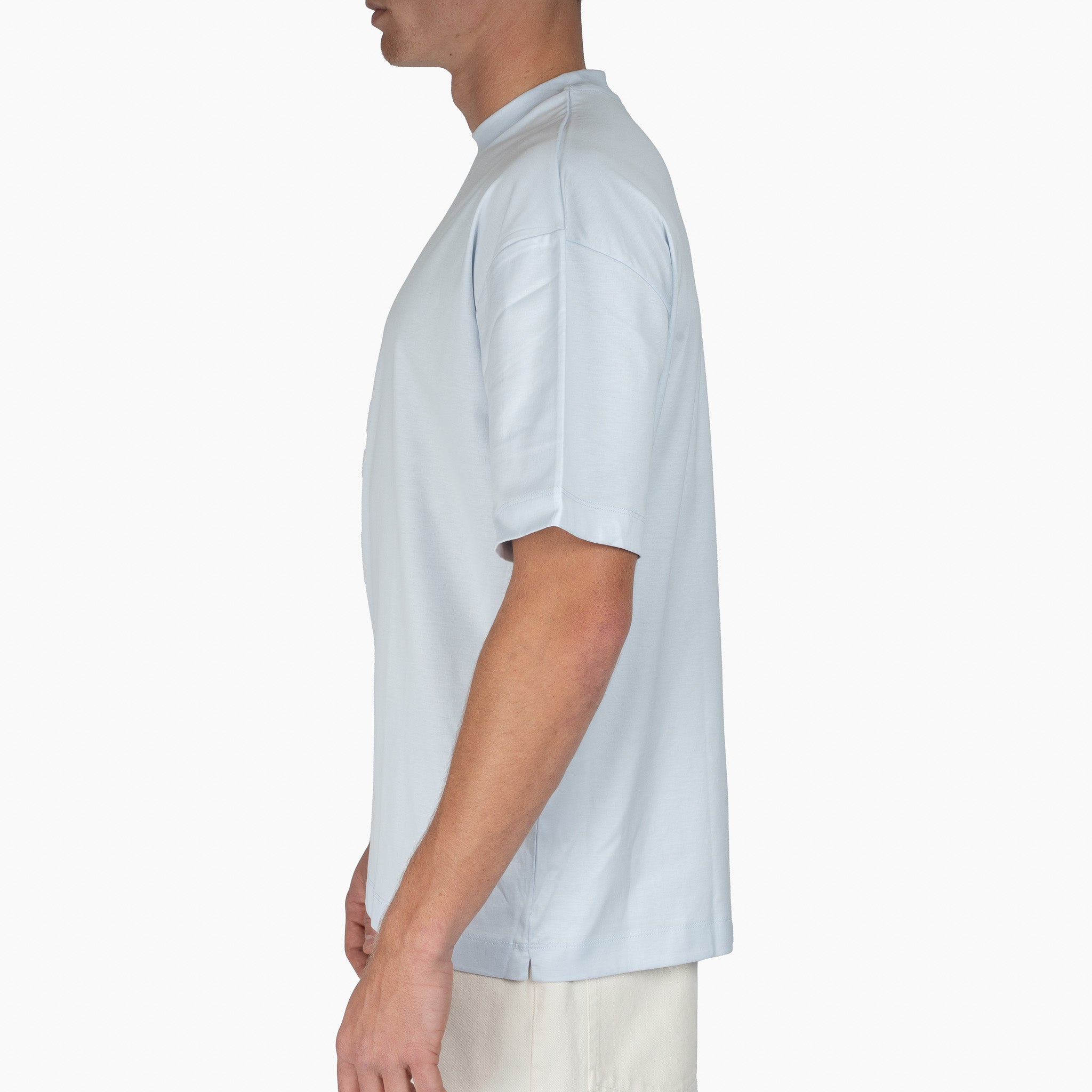 Valenza T-Shirt Lichtblauw | Interlock Supima Oversized
