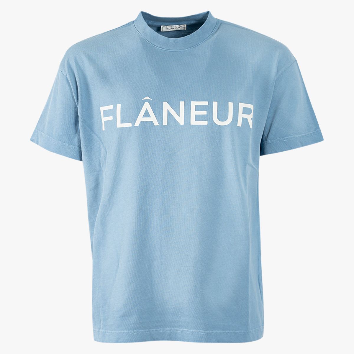 Flaneur T-shirt lichtblauw | Logo washed