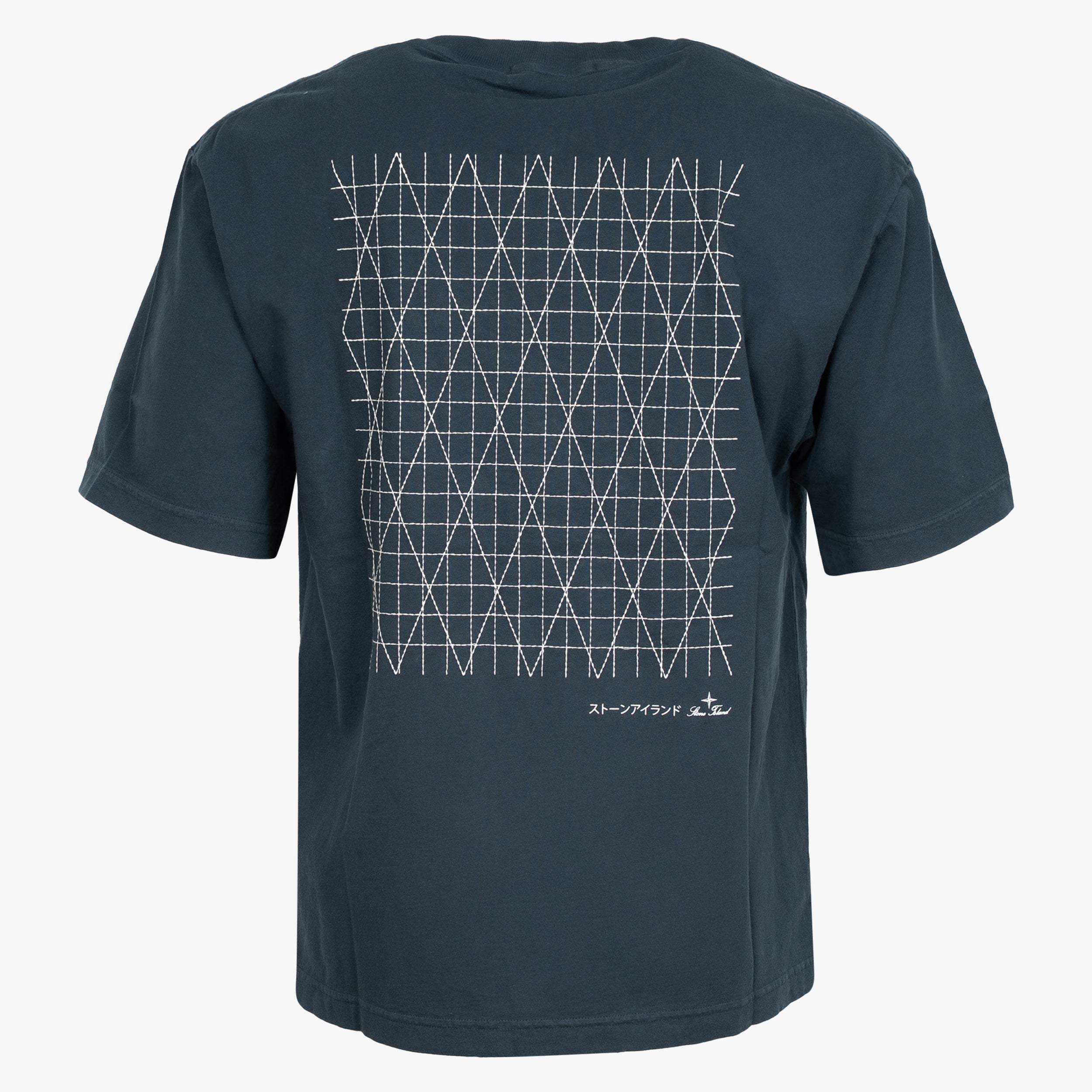 Stone Island T-Shirt Backprint Blauw | Multiaxial_Sashiko