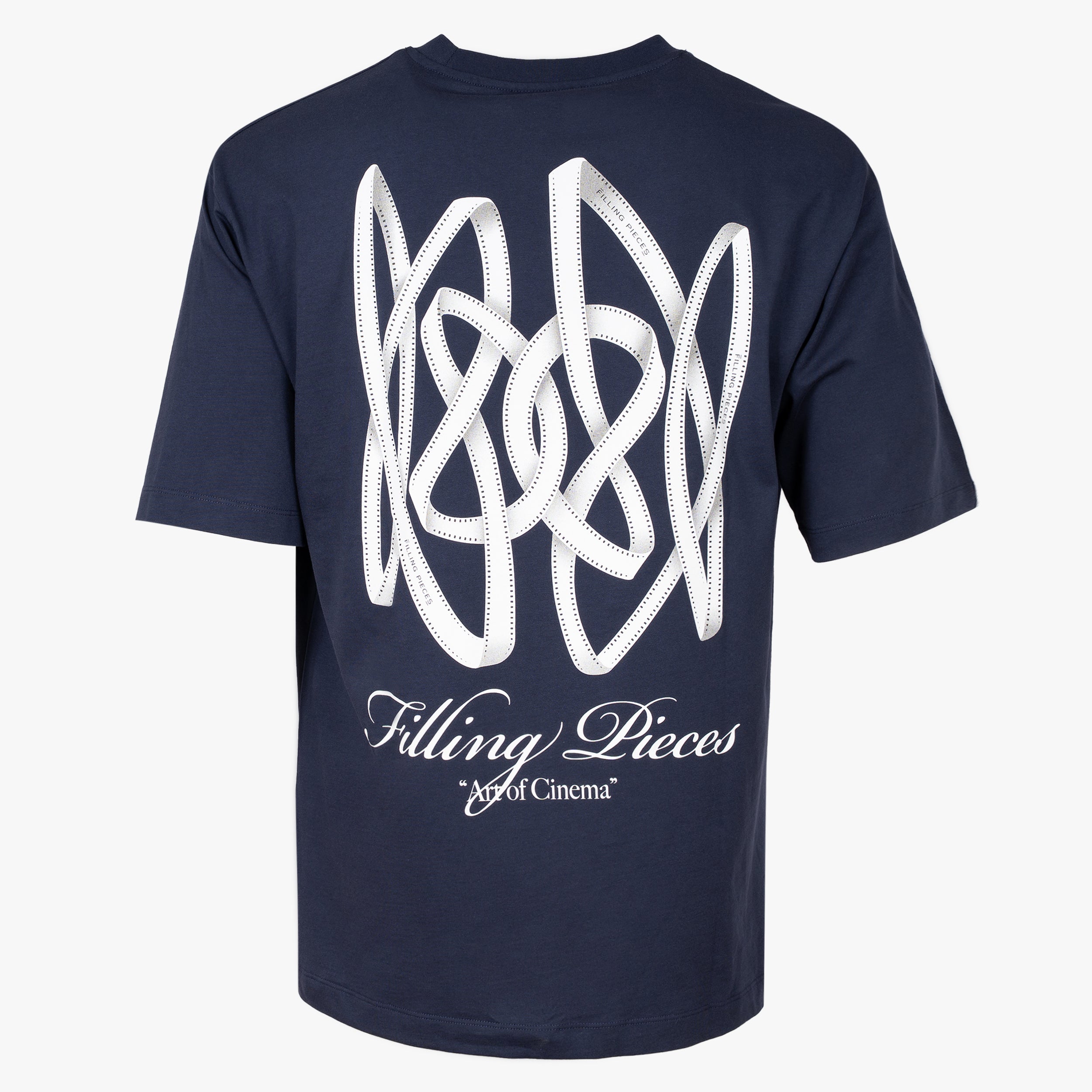 Filling Pieces T-Shirt Backprint Donkerblauw | Boxy Film Strip