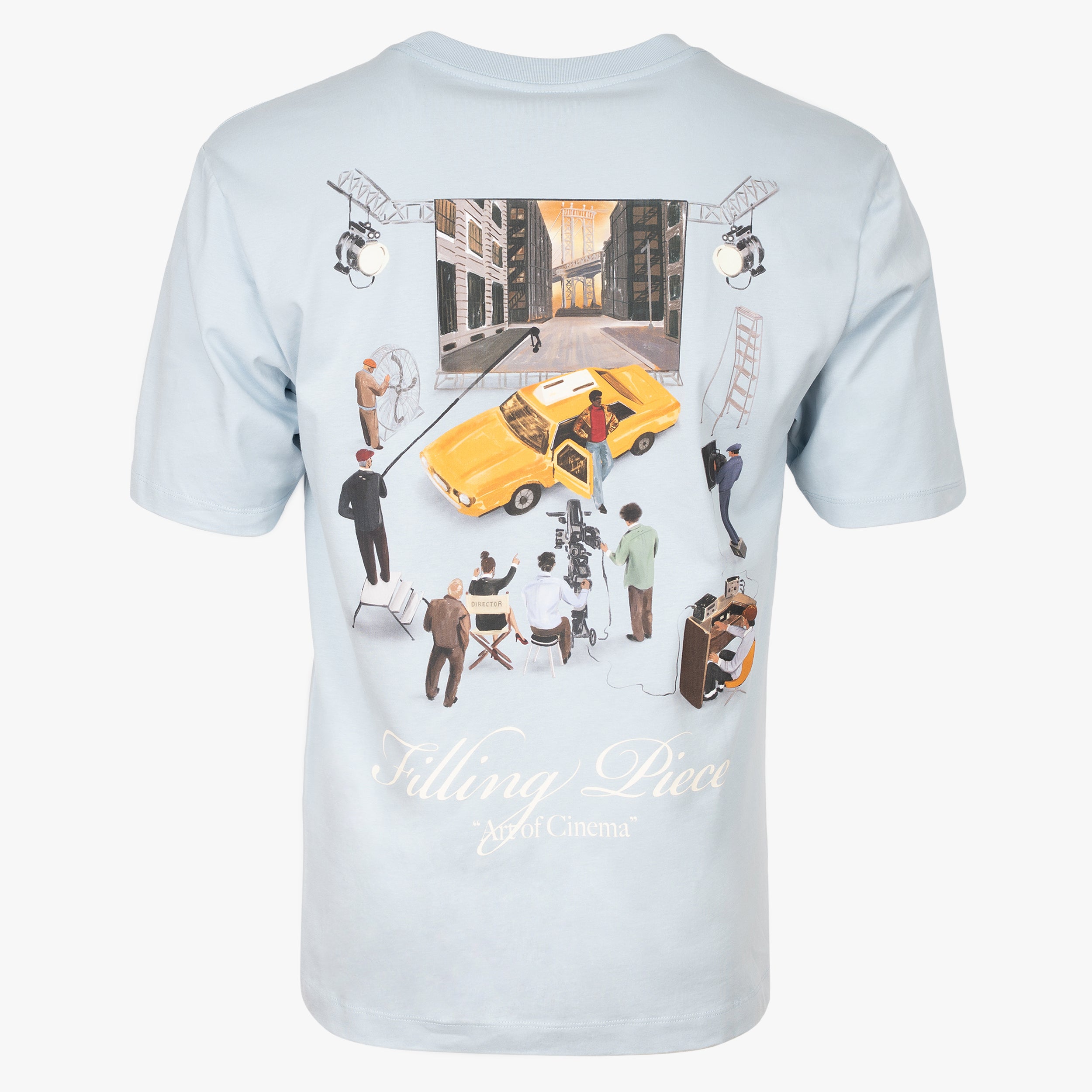Filling Pieces T-Shirt Backprint Lichtblauw | Film Set