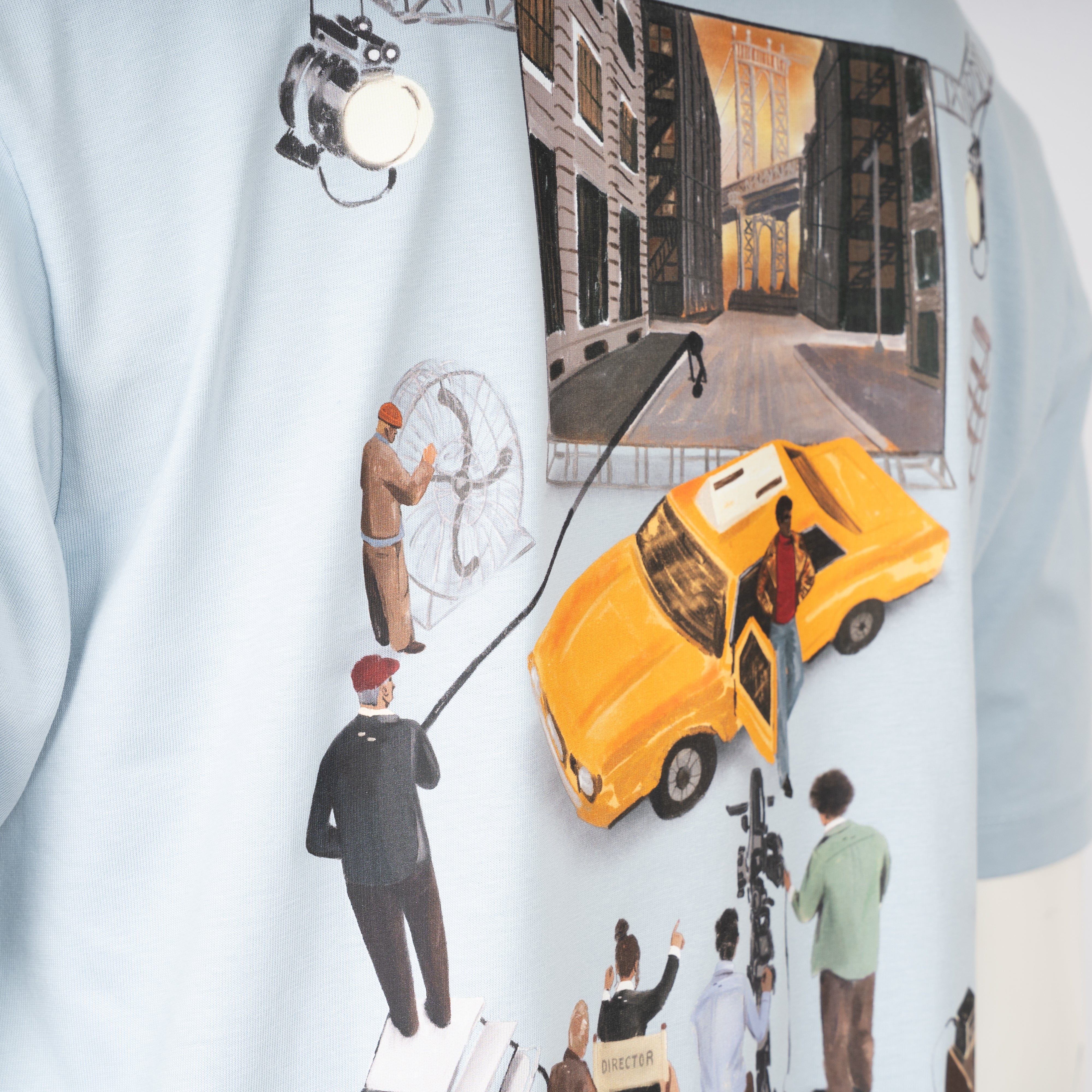 Filling Pieces T-Shirt Backprint Lichtblauw | Film Set