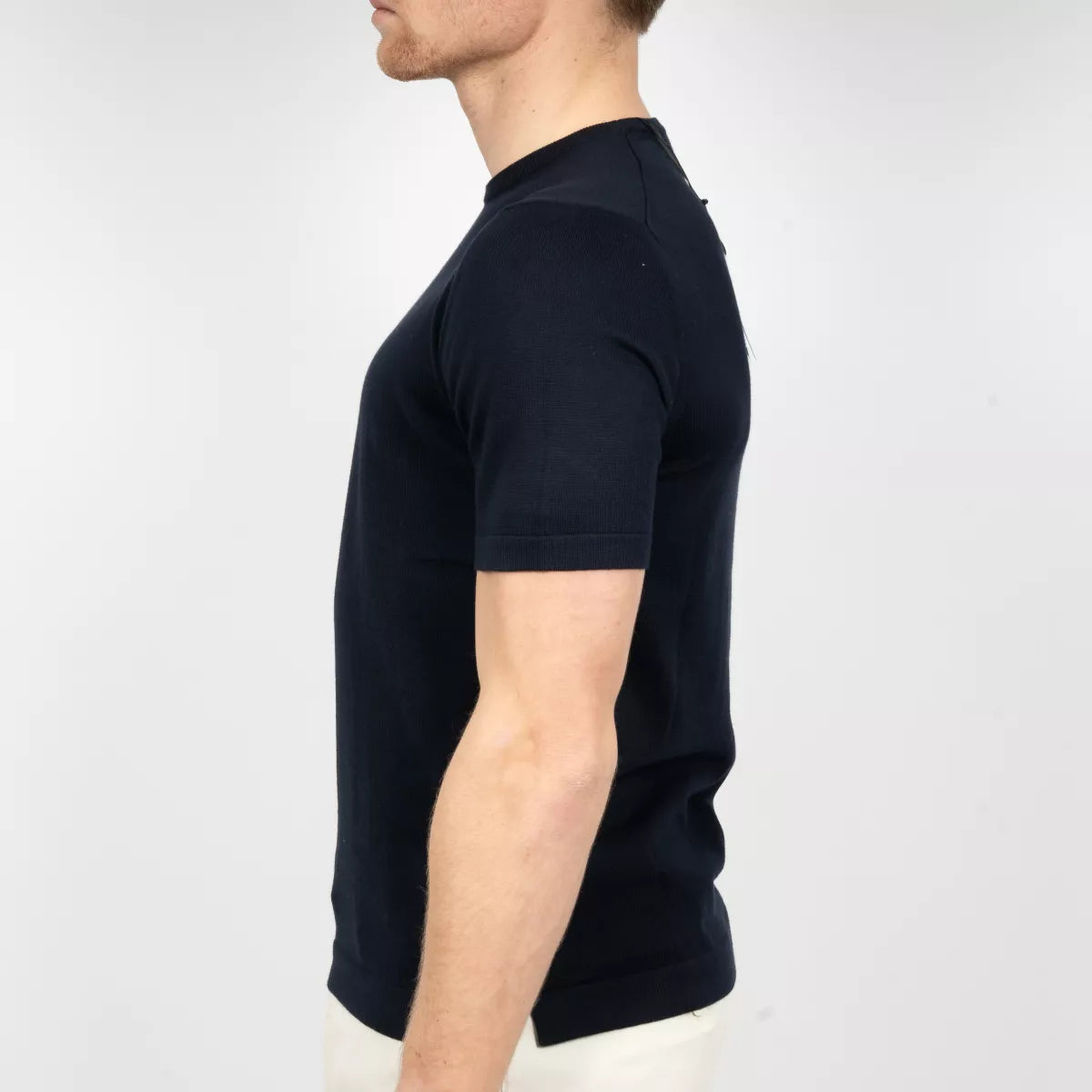 Gran Sasso T-Shirt Donkerblauw | Egyptian Giza Cotton Knit