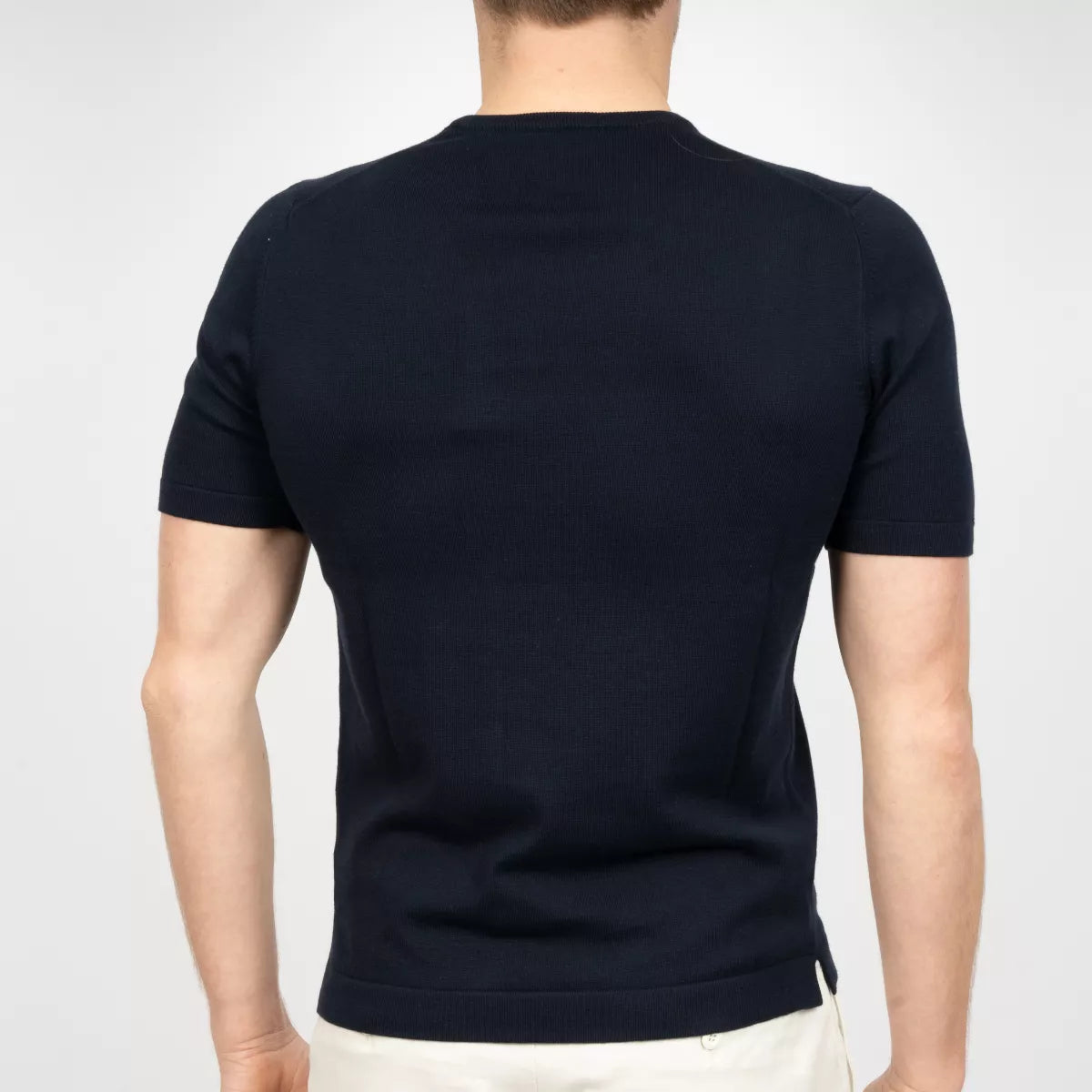 Gran Sasso T-Shirt Donkerblauw | Egyptian Giza Cotton Knit