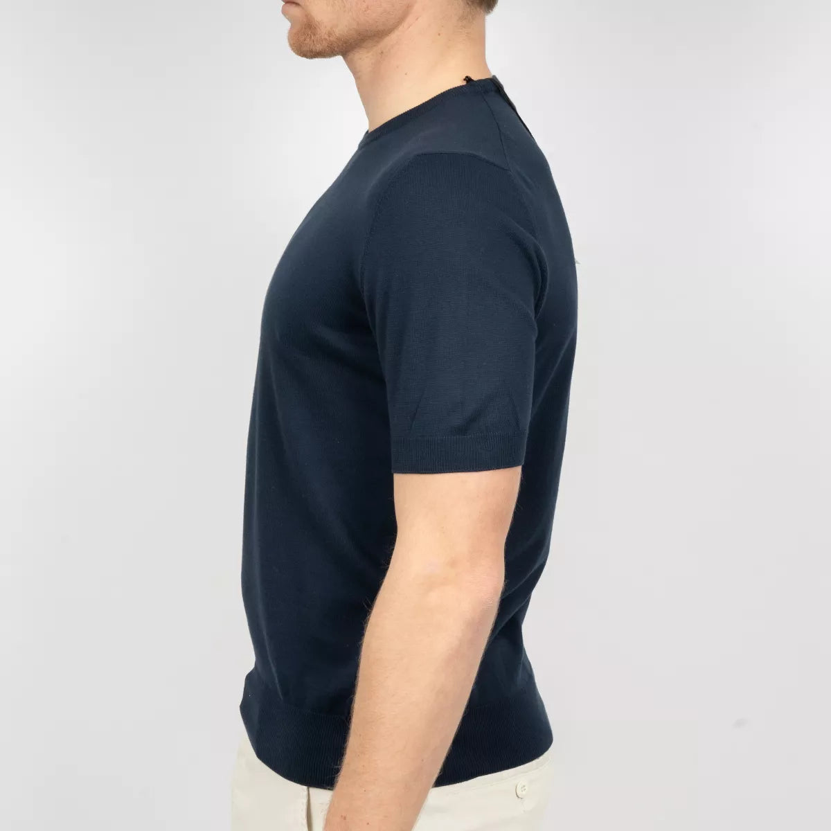 Gran Sasso T-Shirt Donkerblauw | Organic Cotton Knit