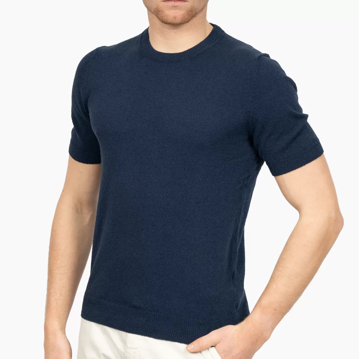 Gran Sasso T-Shirt Donkerblauw | Boucle Knit