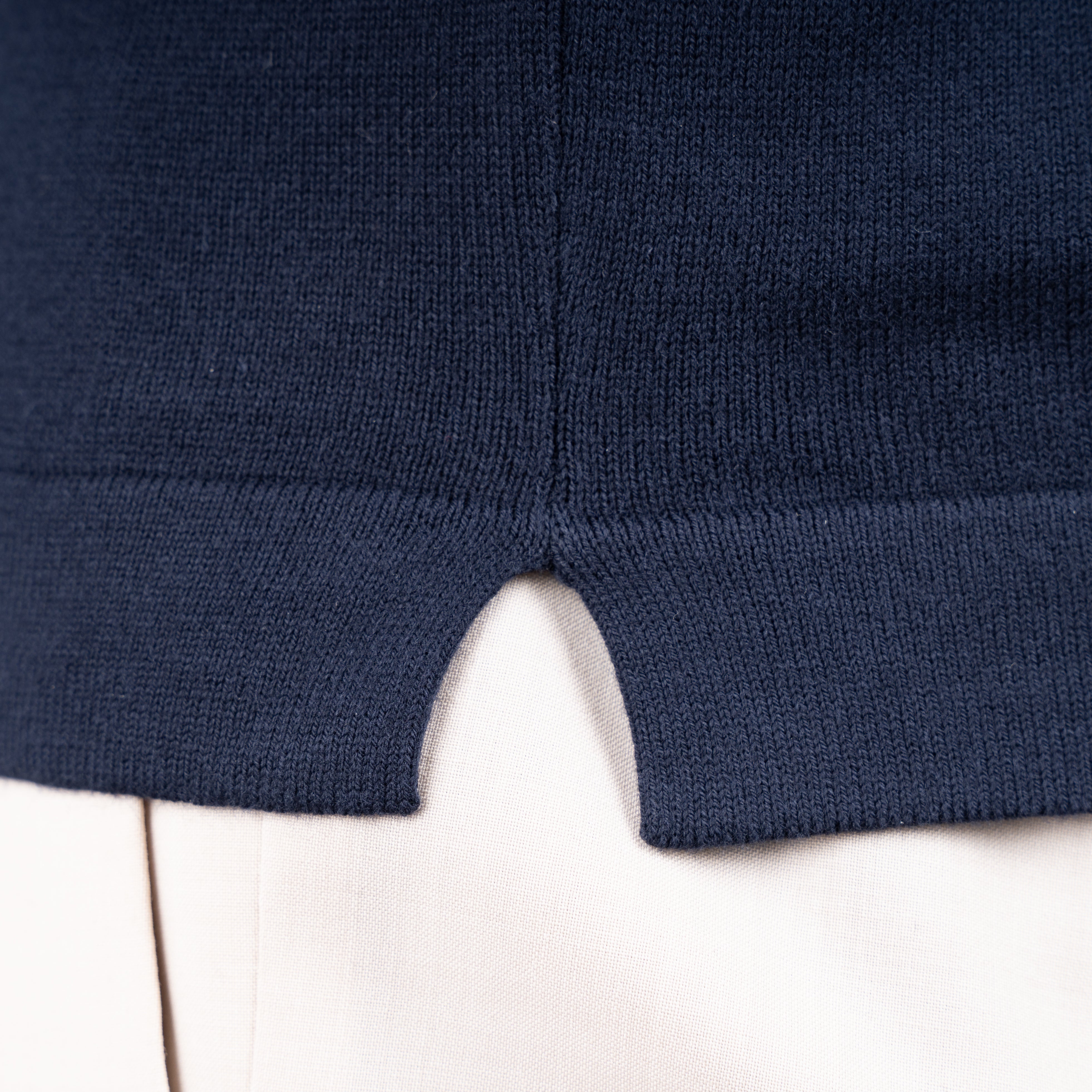 Gran Sasso Gebreid T-Shirt Donkerblauw | Egyptian Cotton