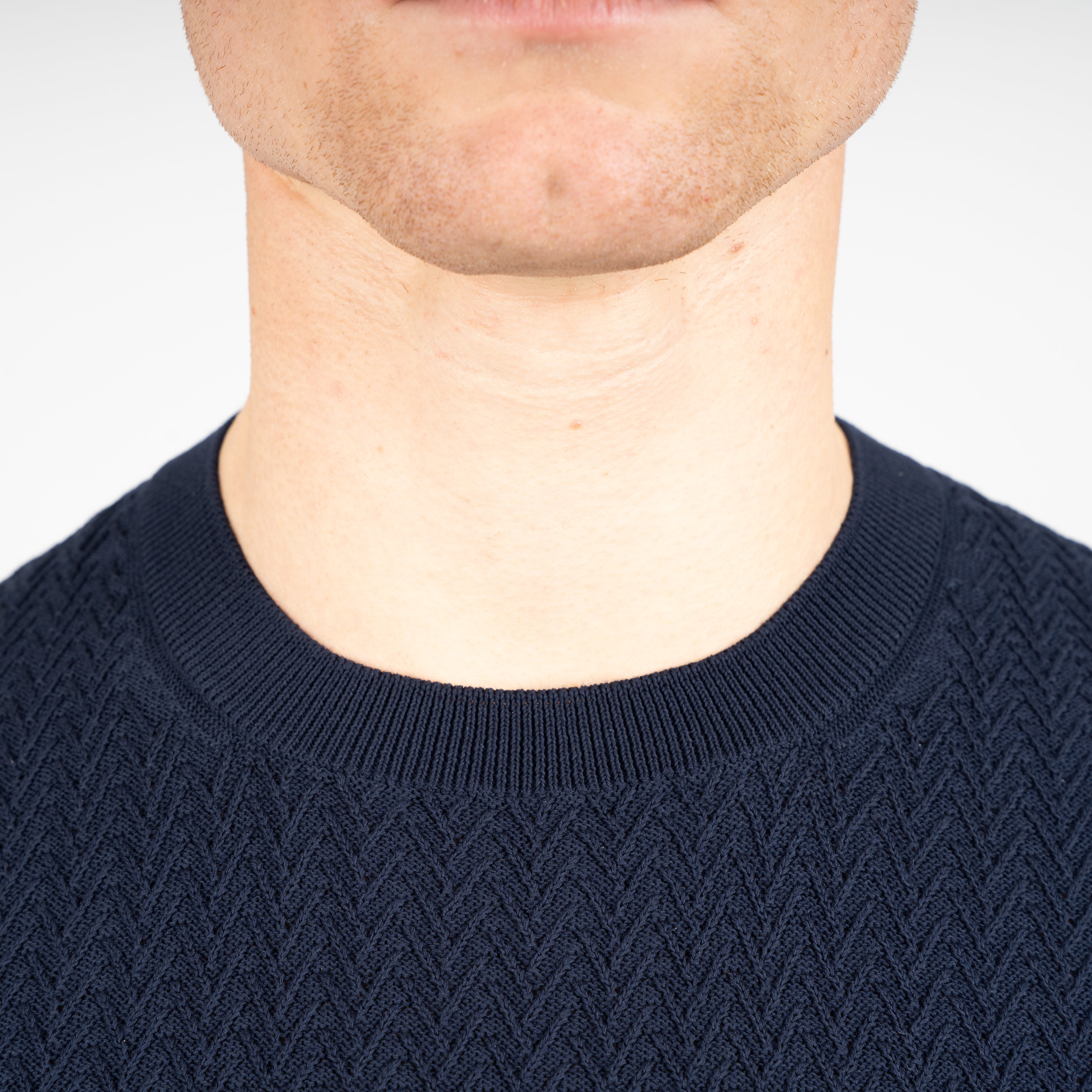 Gran Sasso Gebreid T-Shirt Blauw | Fresh Cotton