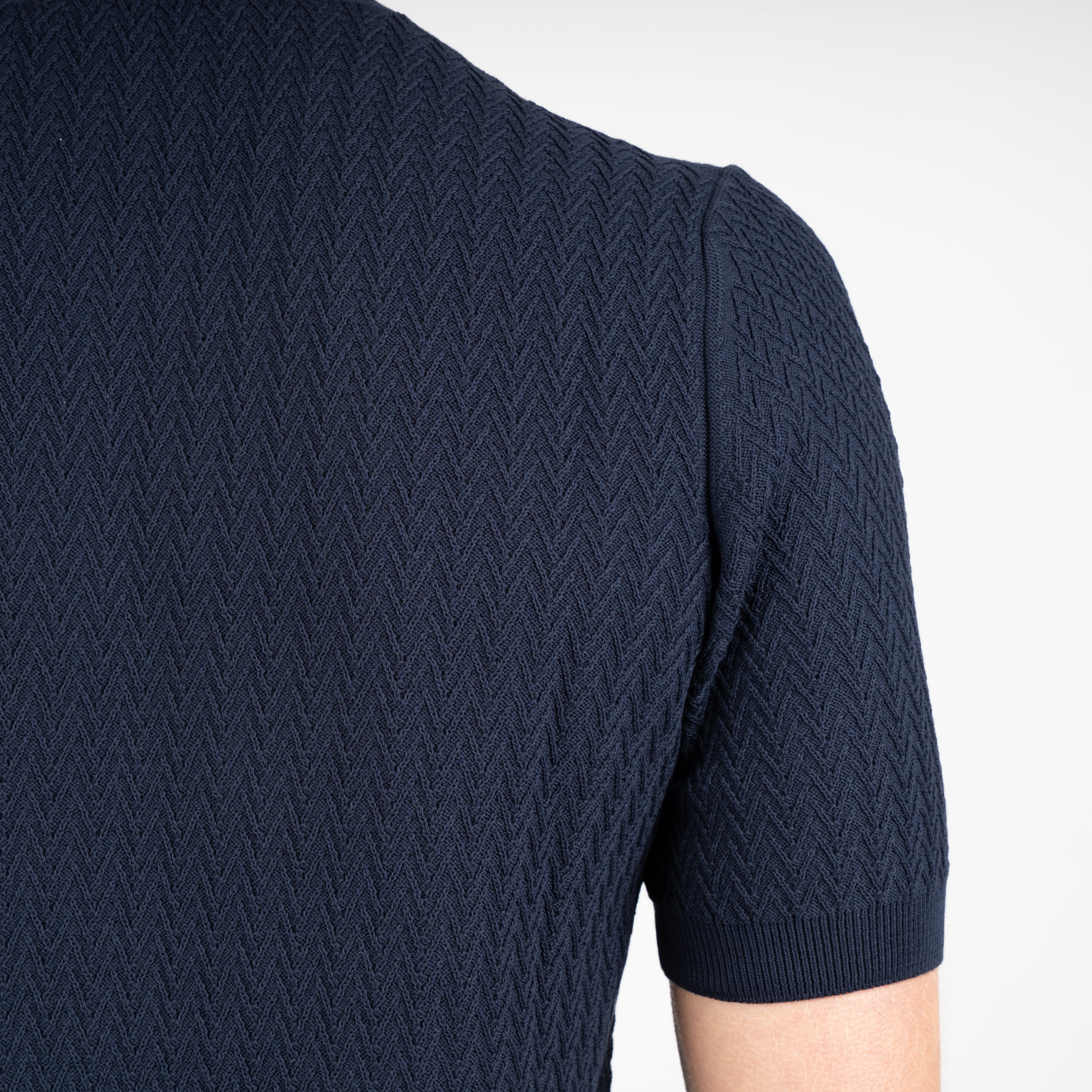 Gran Sasso Gebreid T-Shirt Blauw | Fresh Cotton