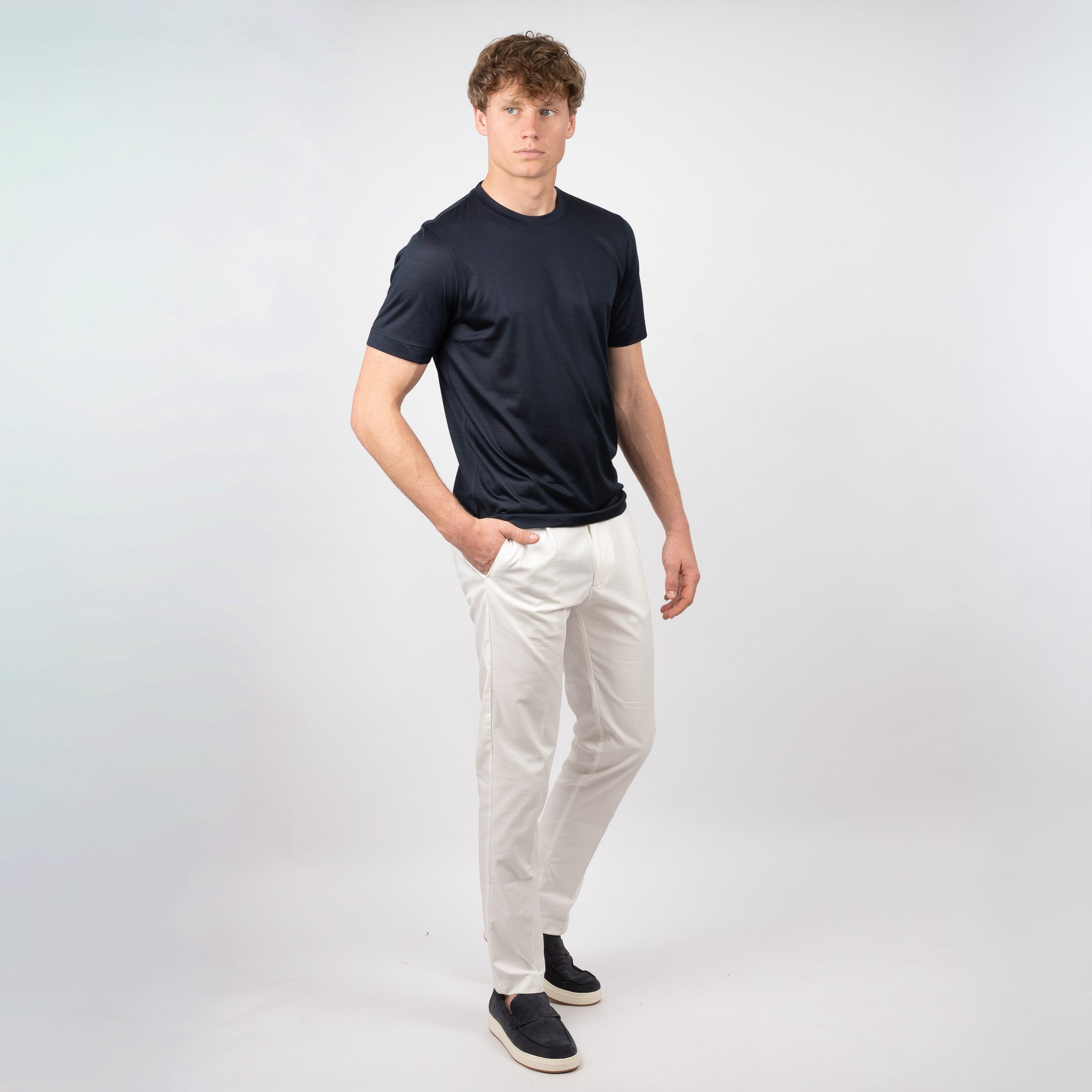 Gran Sasso T-shirt Zijde Blauw | Seta