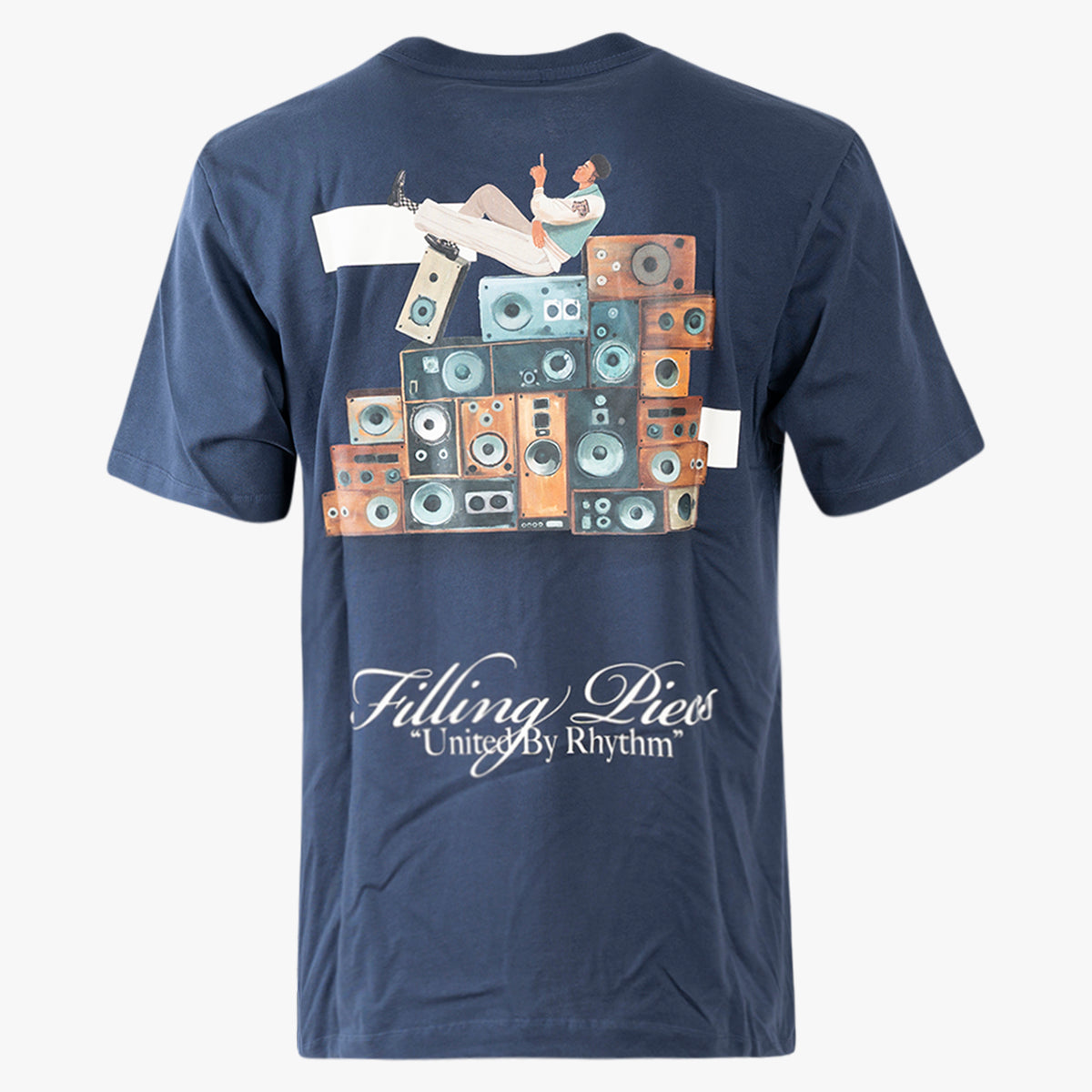 Filling Pieces T-Shirt met Backprint Blauw | DJ