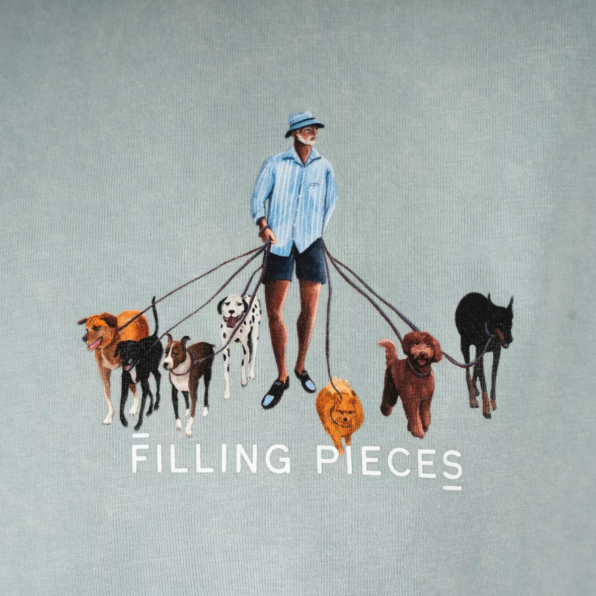 Filling Pieces T-shirt lichtblauw | Dog Walker