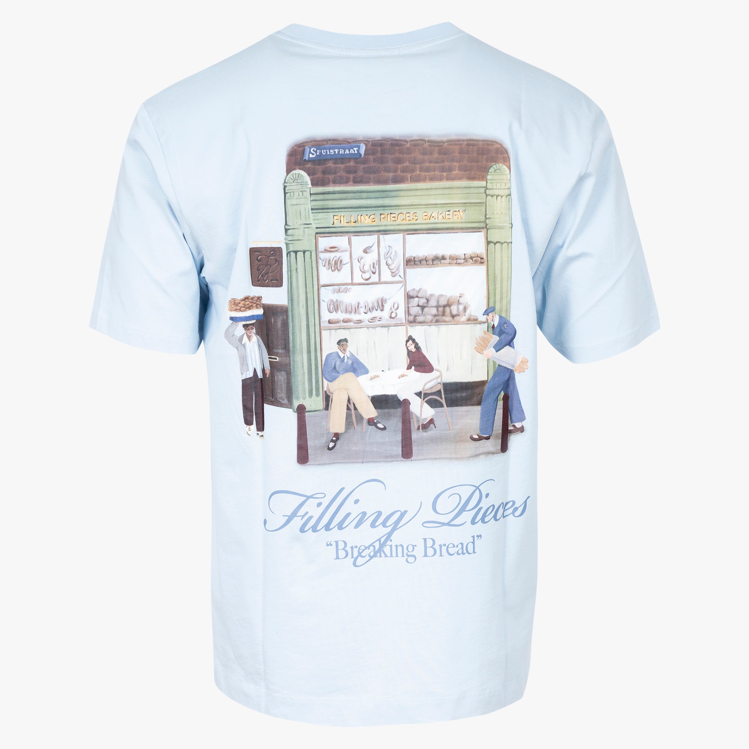 Filling Pieces T-Shirt Backprint Lichtblauw | Bakery
