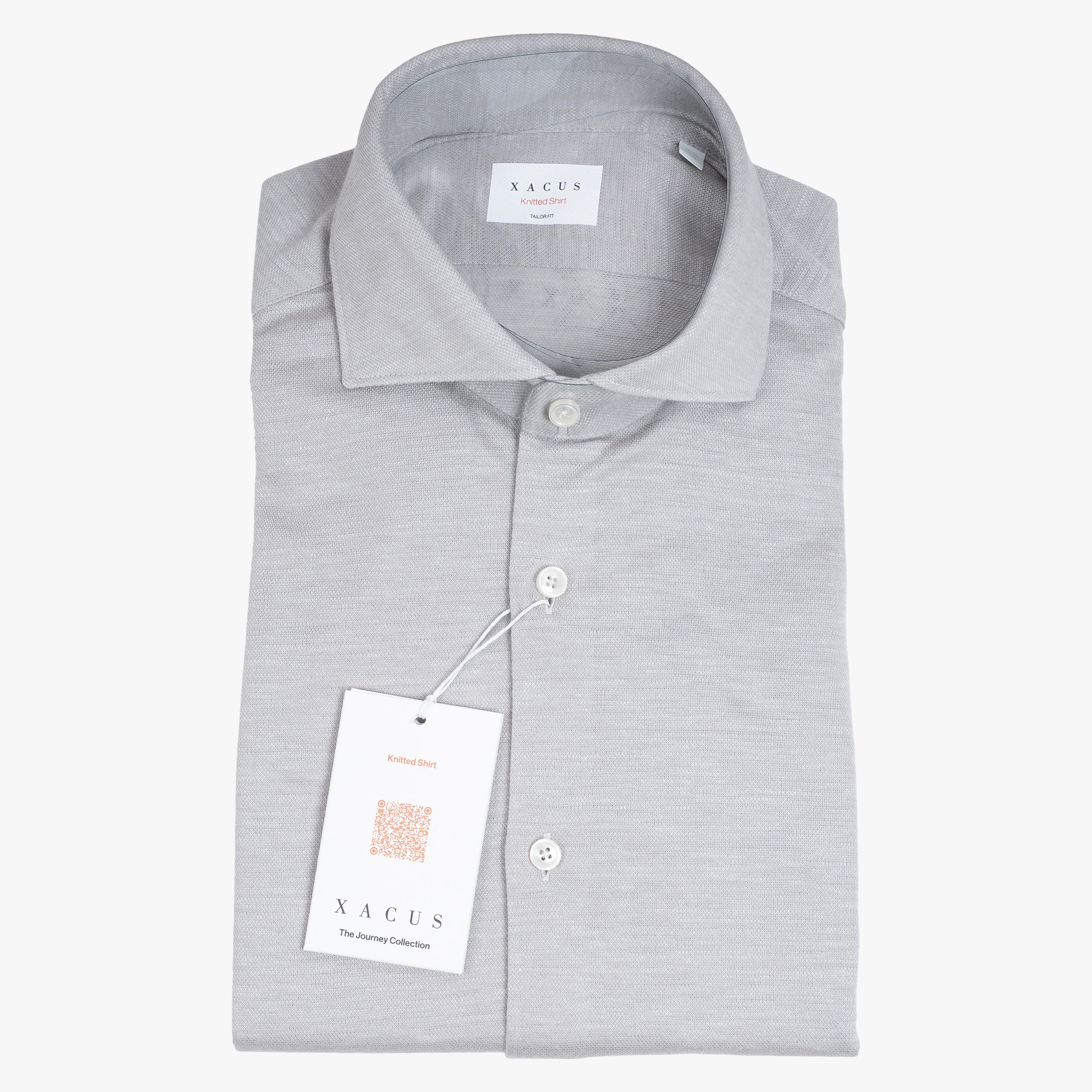 Xacus Overhemd Grijs | Knitted Shirt
