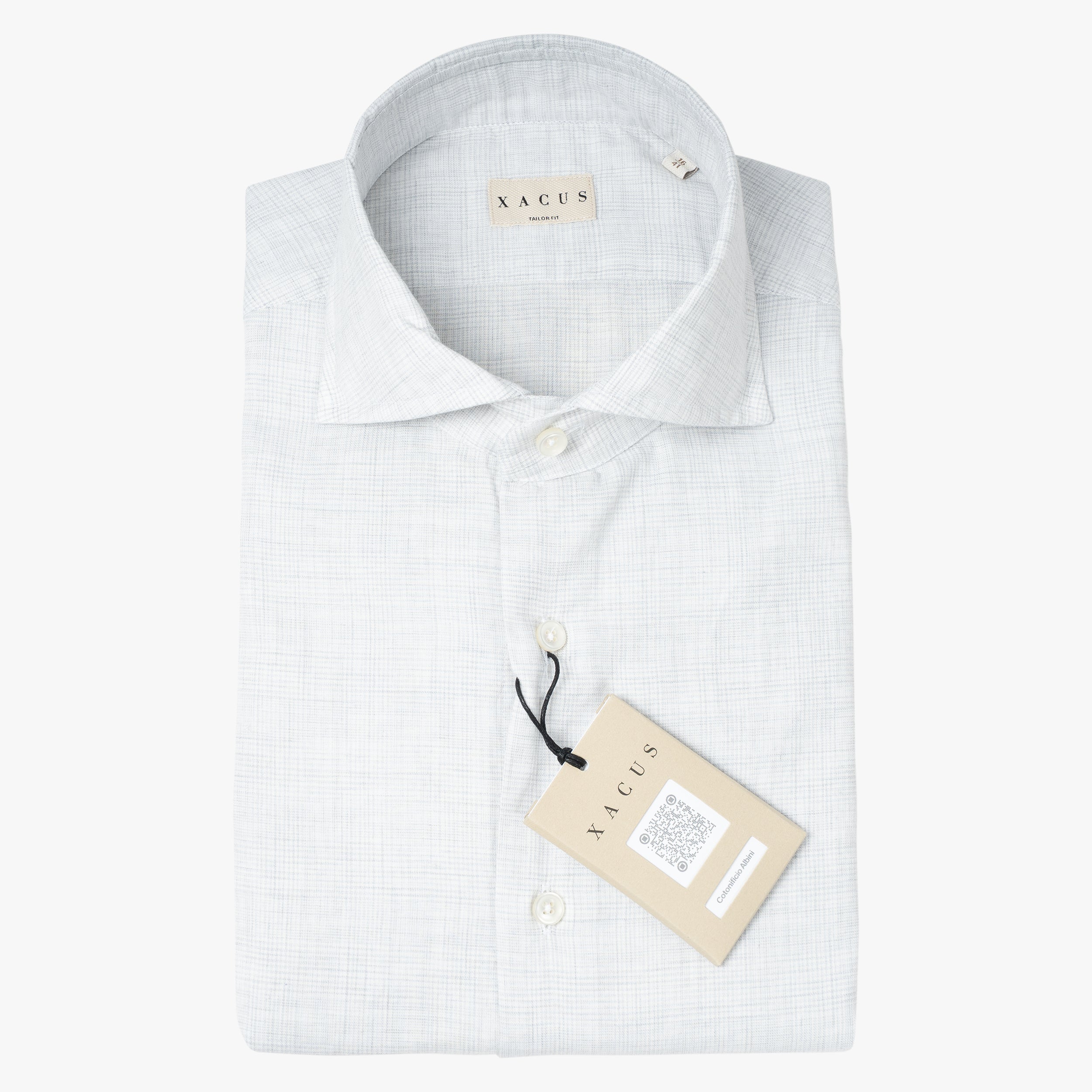 Xacus Overhemd Grijs Geruit | Albini