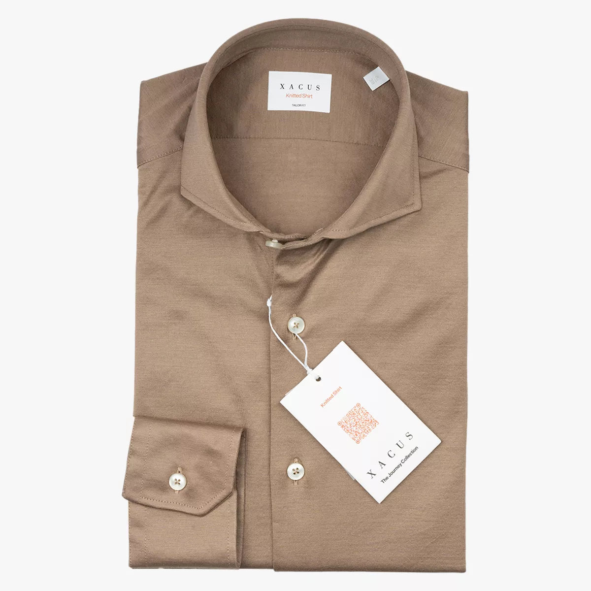 Xacus Overhemd Camel | Knitted Shirt