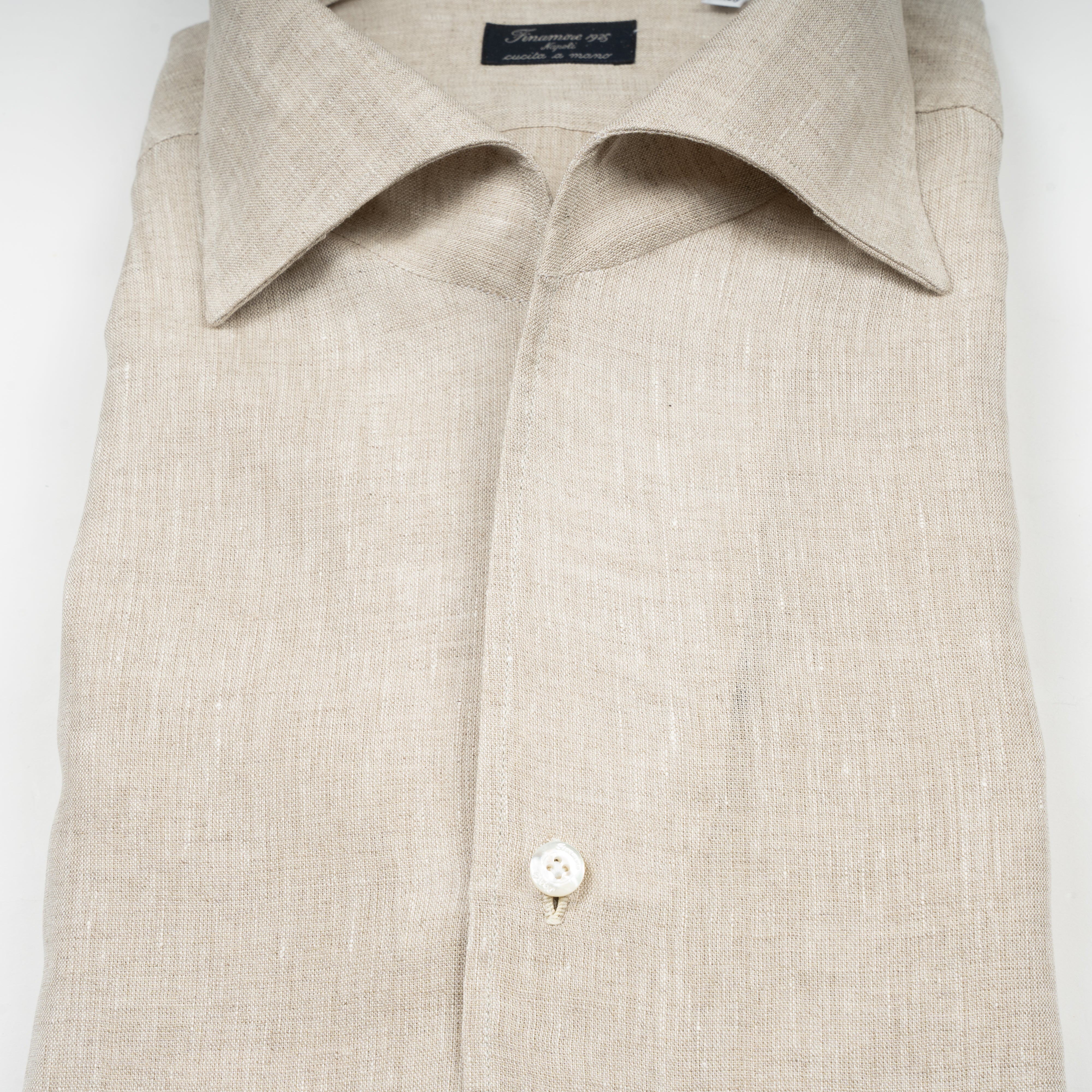 Finamore Linnen Overhemd Beige | Ustica